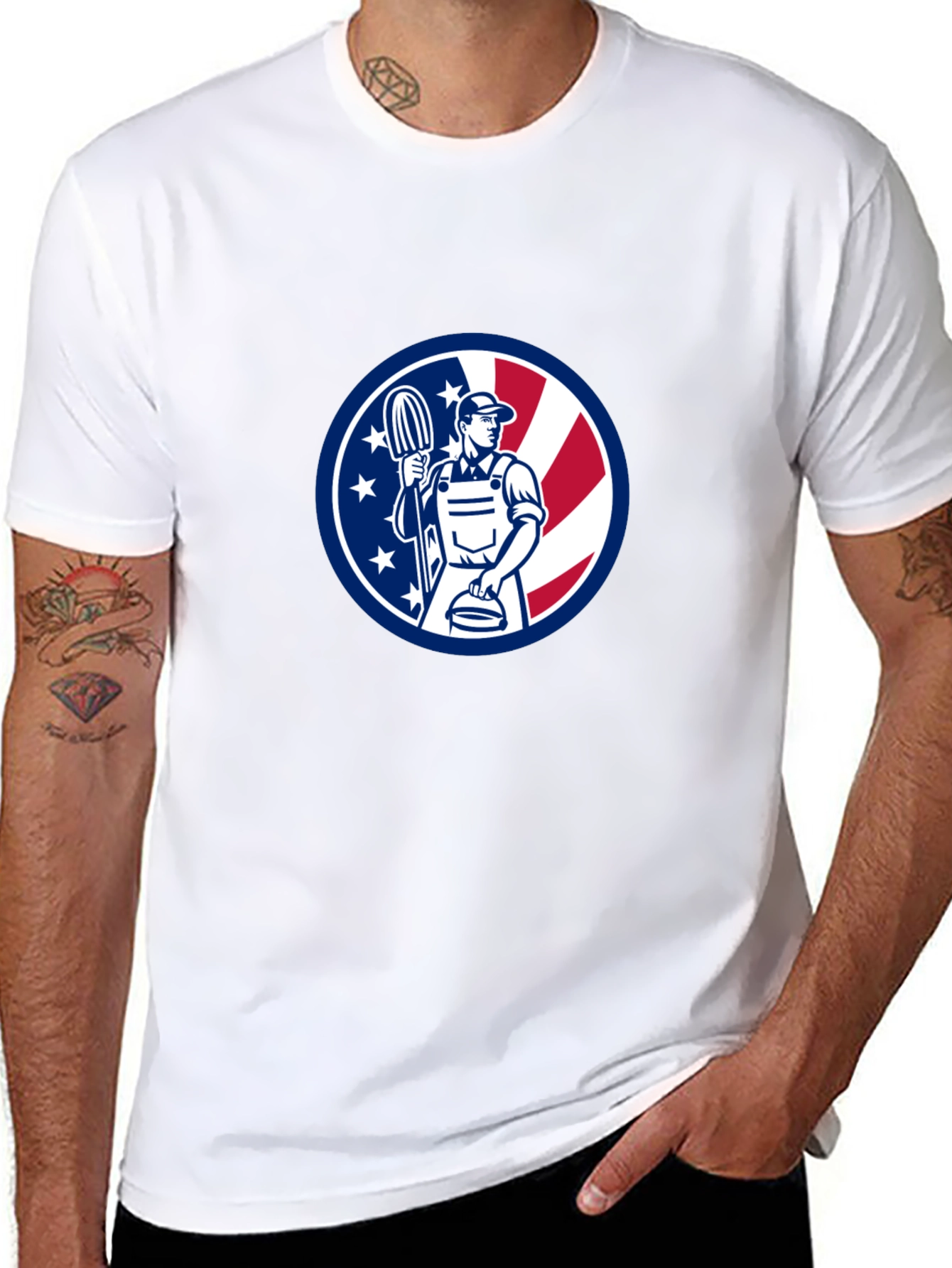 Patriotic Plumber Graphic T-Shirt