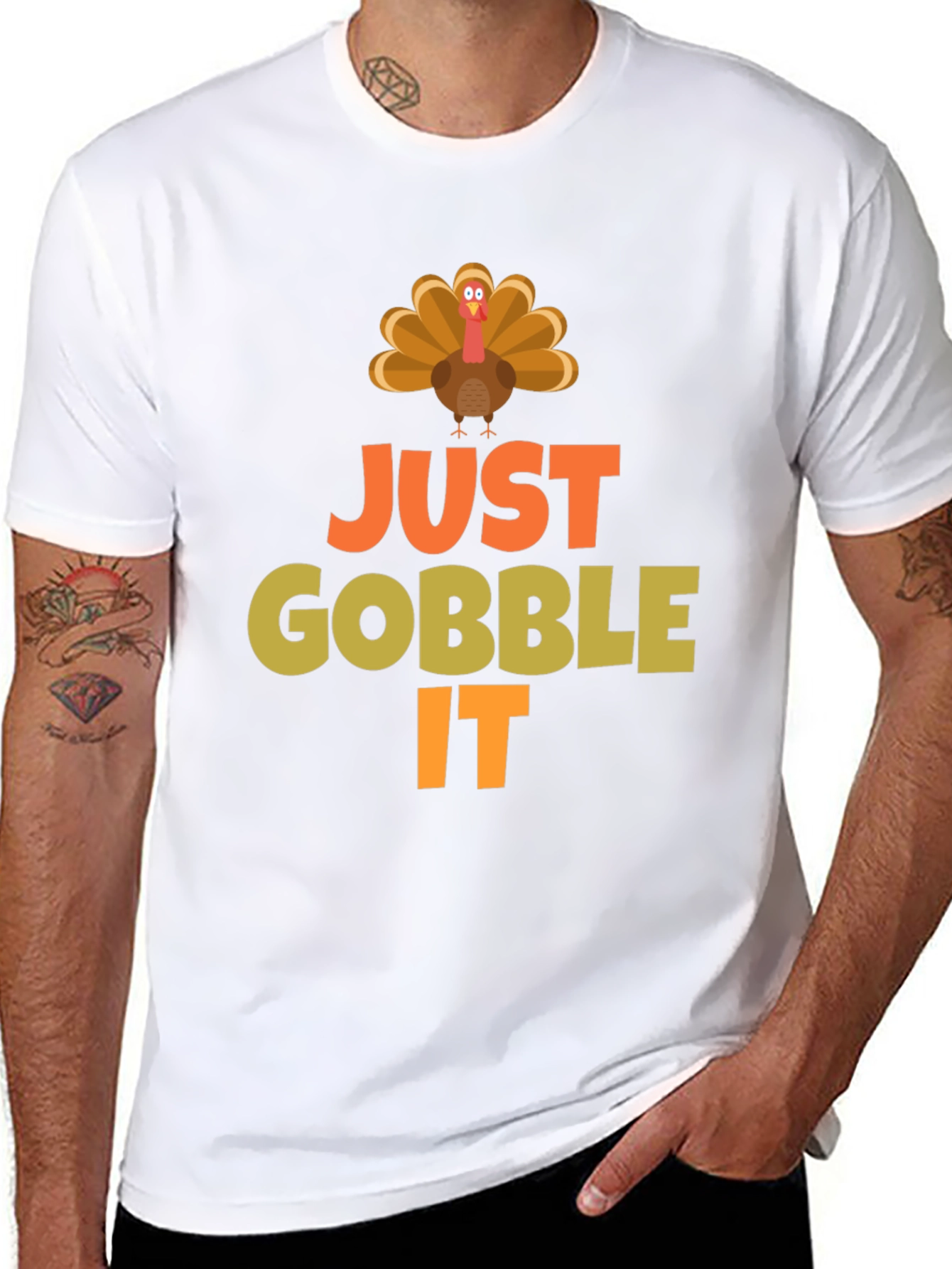 Just Gobble It Turkey T-Shirt - Thanksgiving Apparel