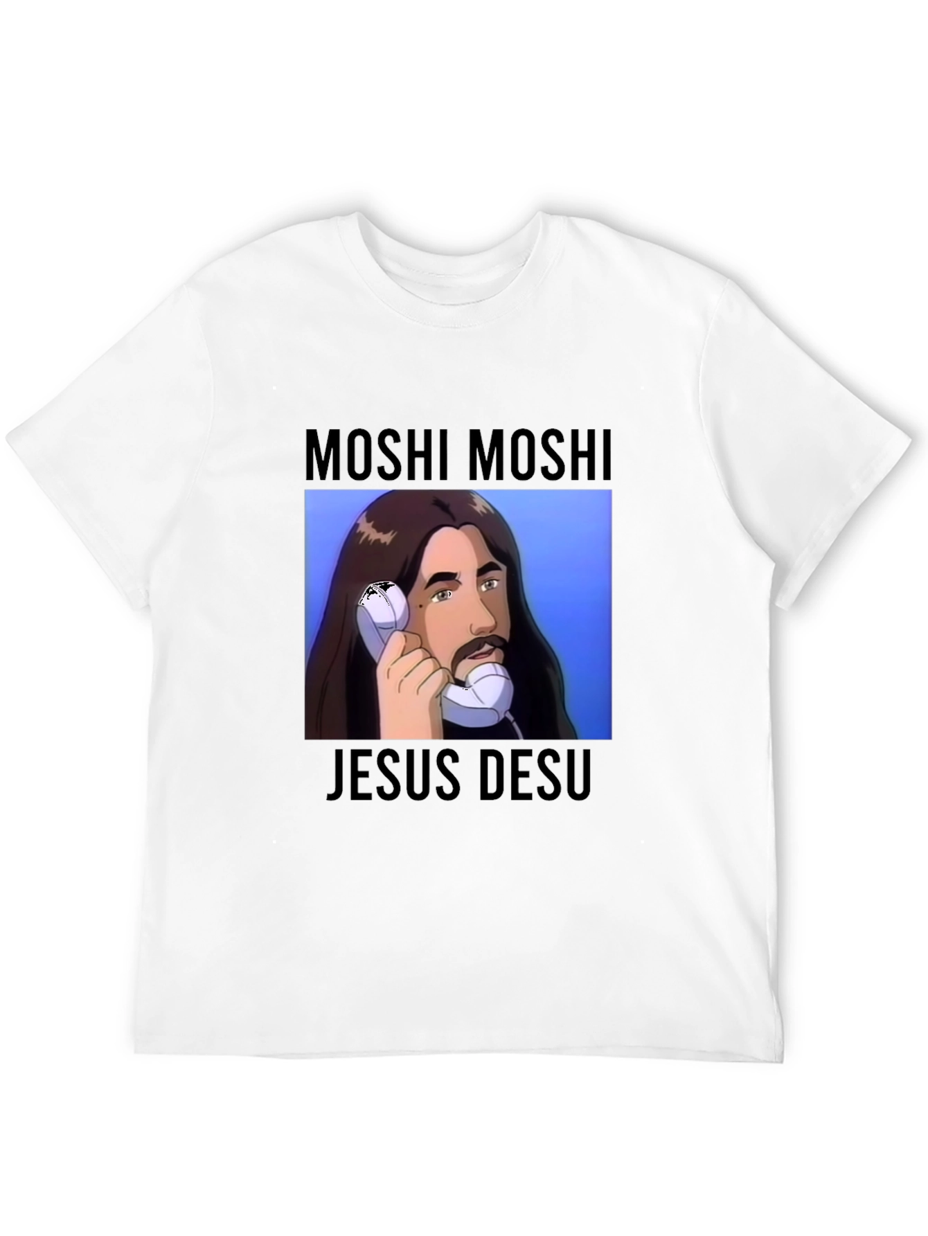 Moshi Moshi Jesus Desu Graphic Tee