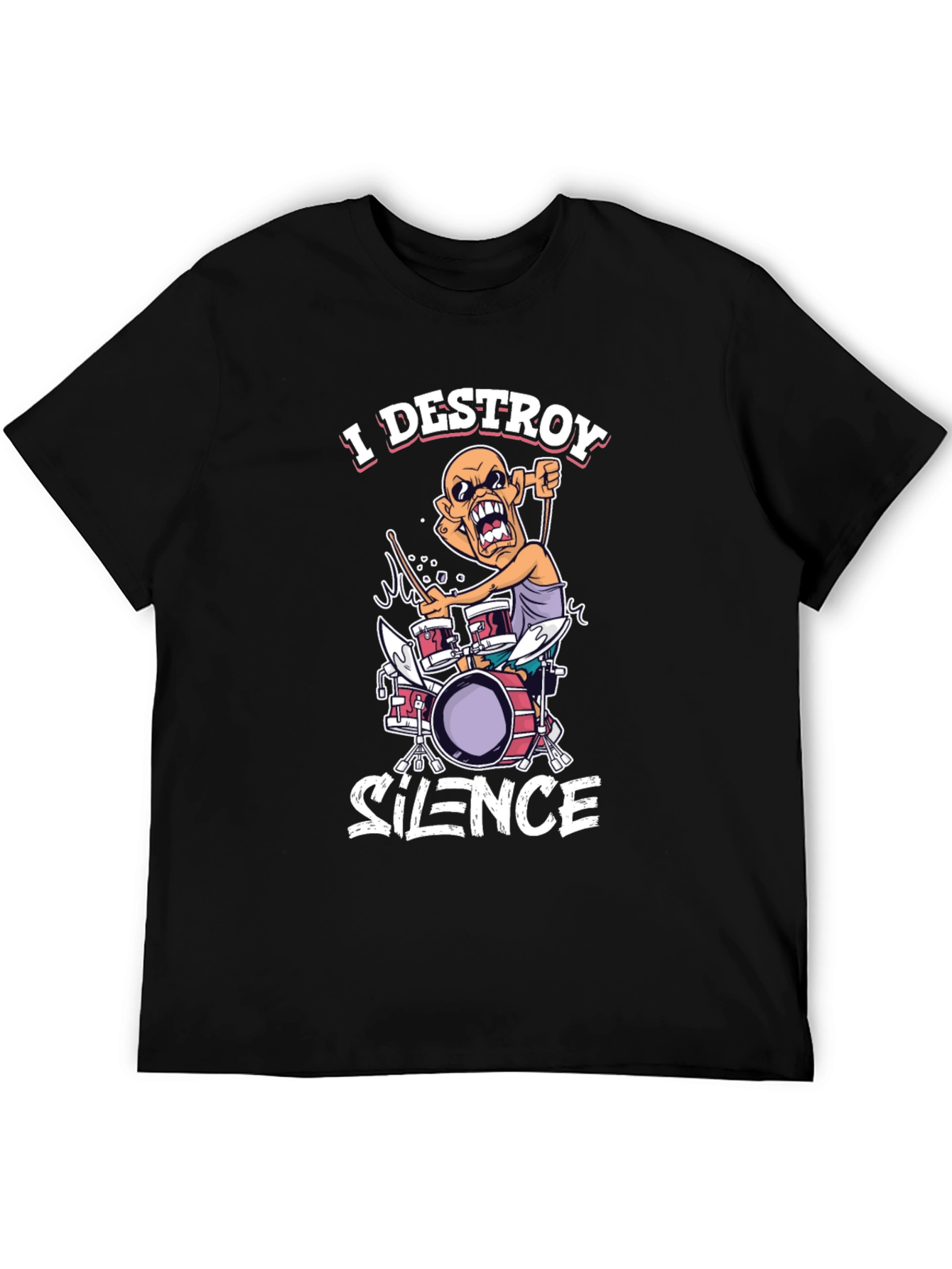 I Destroy Silence Drummer Graphic T-Shirt