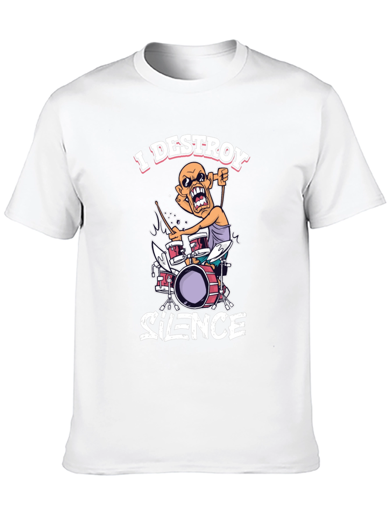 I Destroy Silence Drummer Graphic T-Shirt