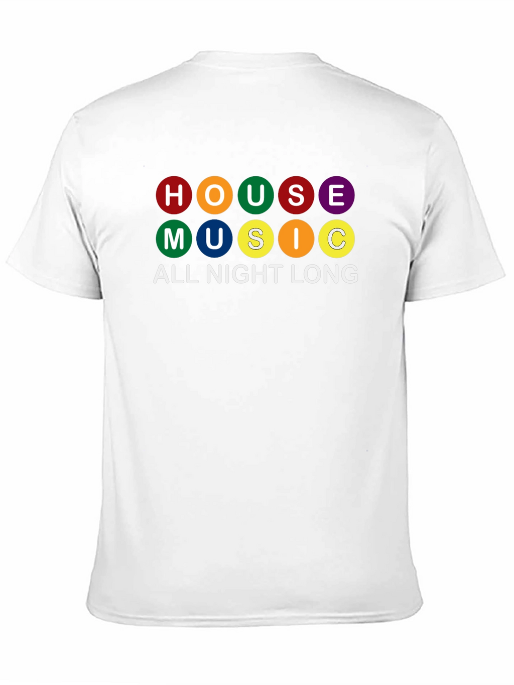 House Music All Night Long Black Graphic T-Shirt