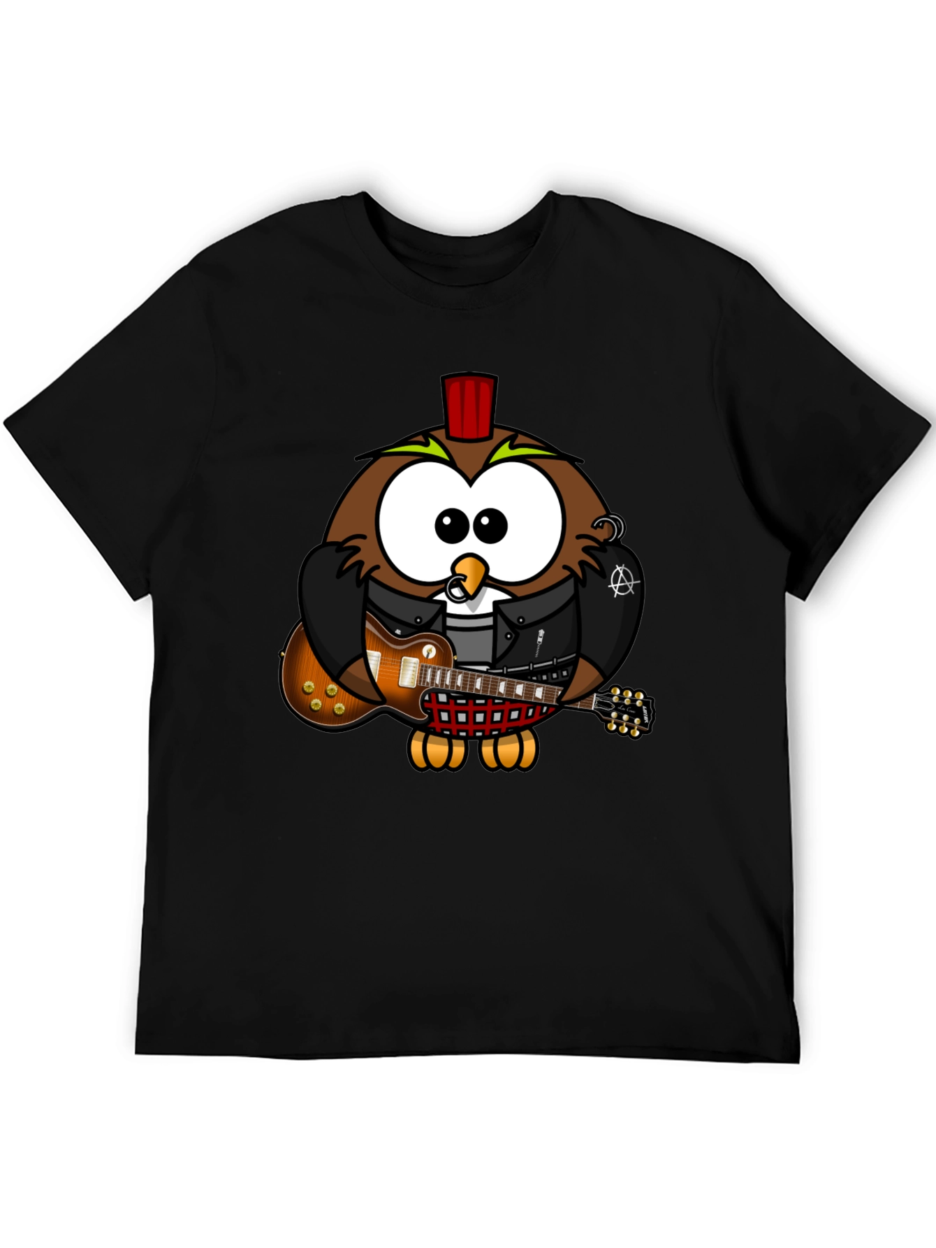 Cool Owl Guitarist Graphic T-Shirt