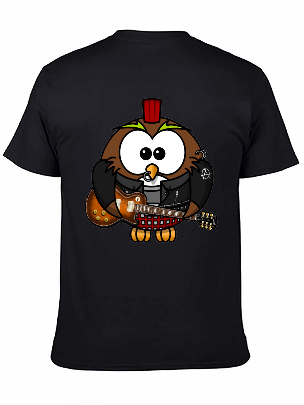 Cool Owl Guitarist Graphic T-Shirt