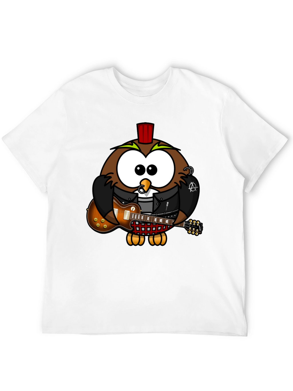 Cool Owl Guitarist Graphic T-Shirt