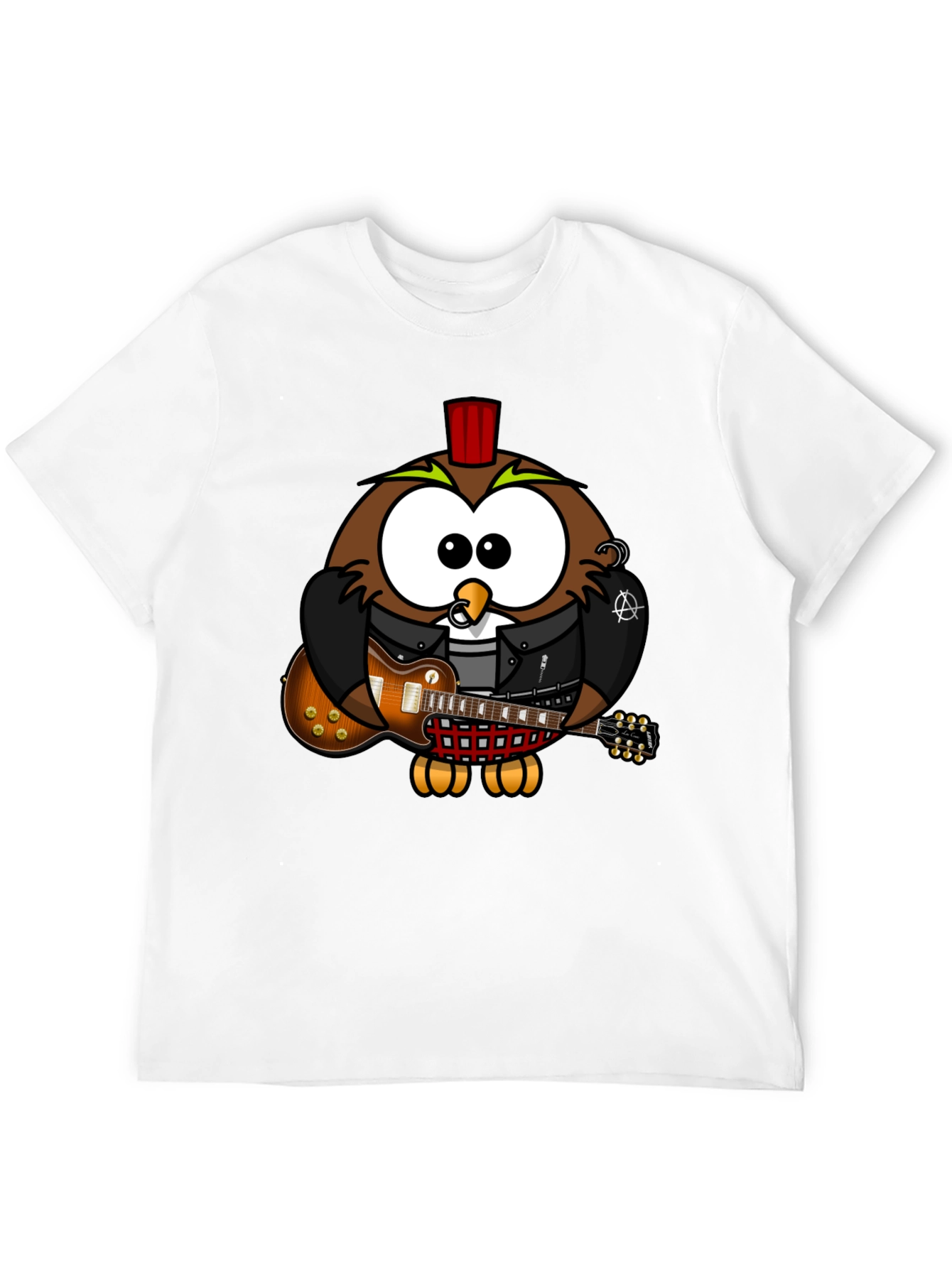 Cool Owl Guitarist Graphic T-Shirt