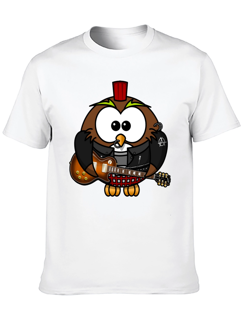 Cool Owl Guitarist Graphic T-Shirt