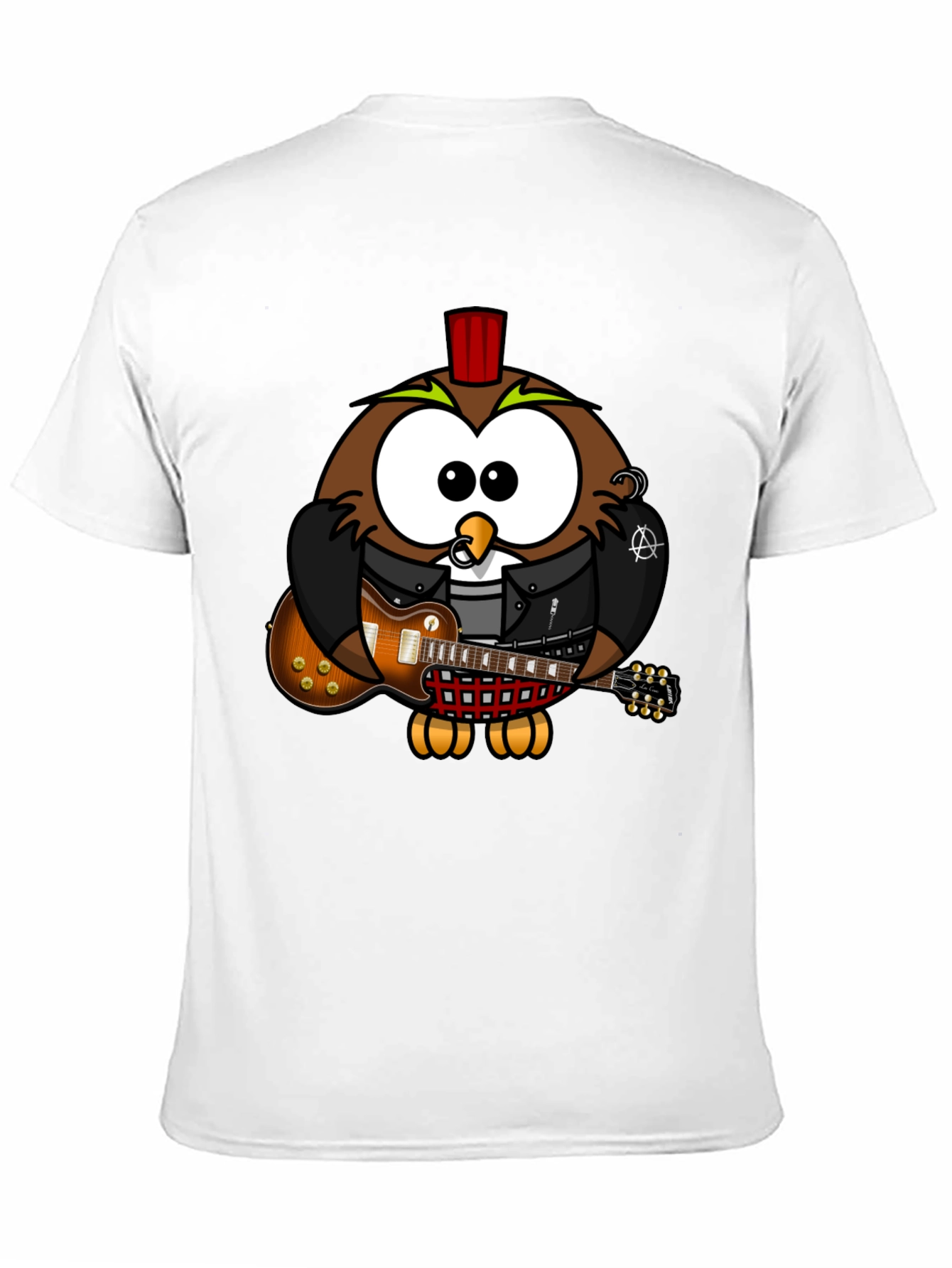 Cool Owl Guitarist Graphic T-Shirt