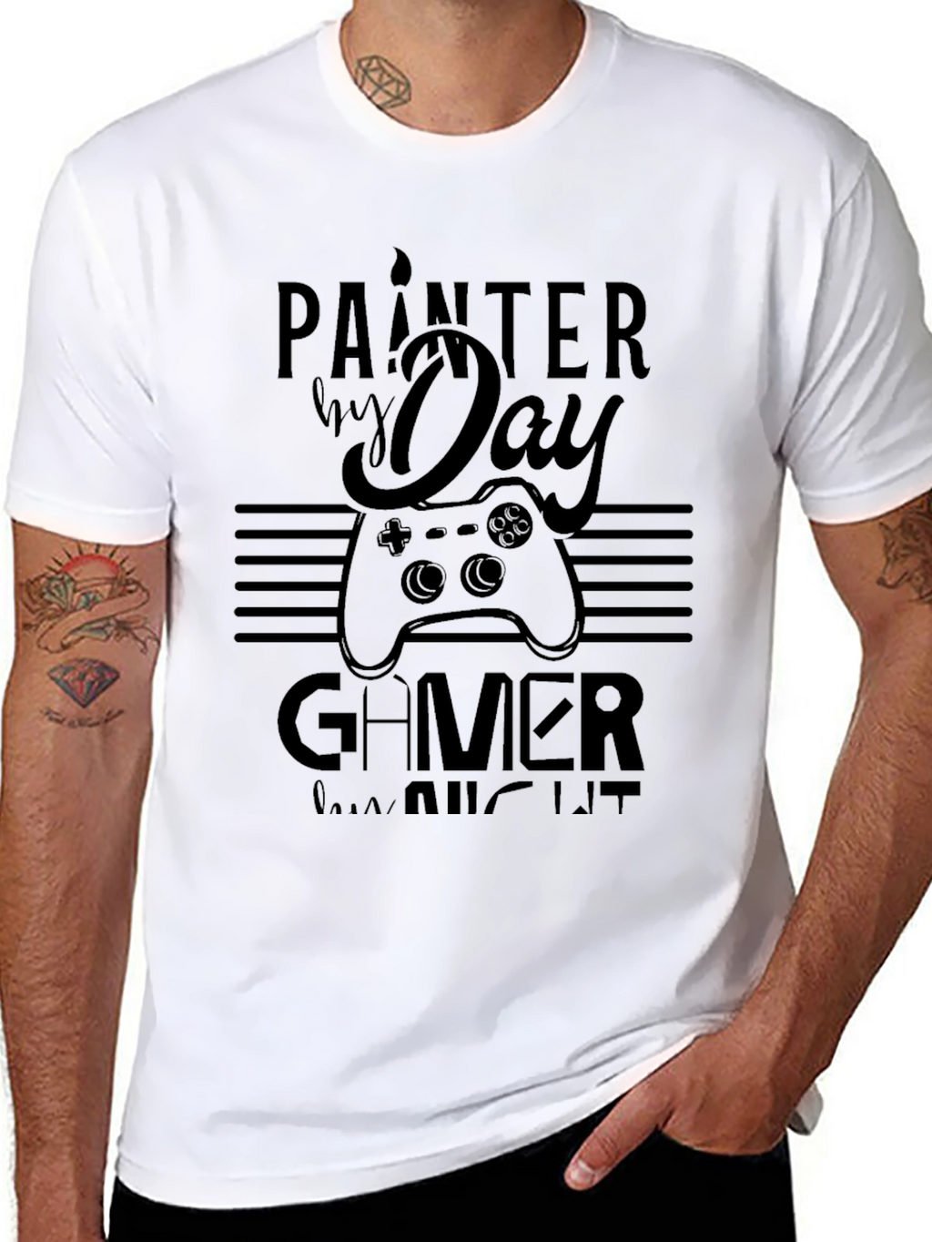 Painter by Day Gamer by Night Black T-Shirt