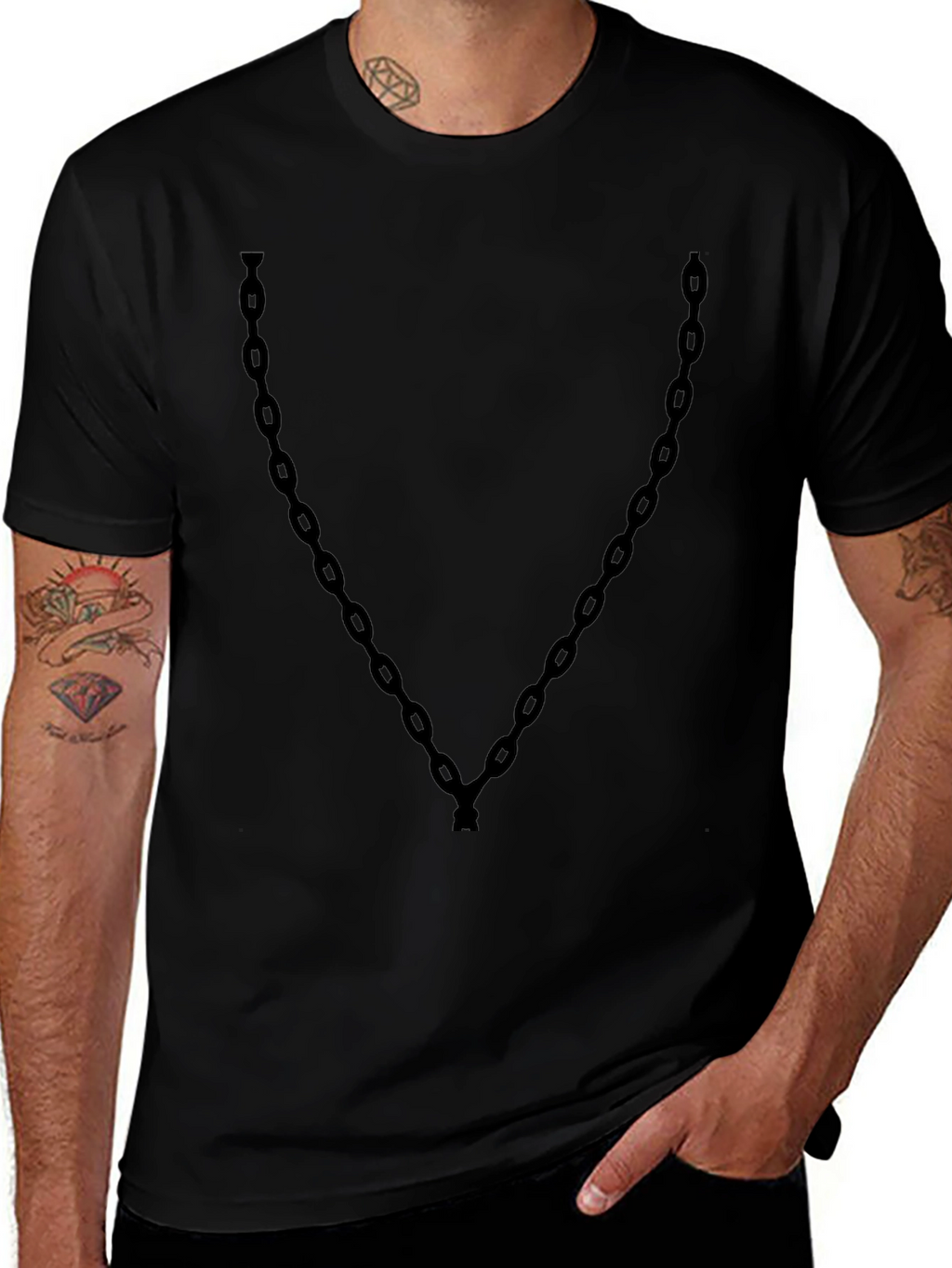 Chain Graphic T-Shirt - Casual Streetwear