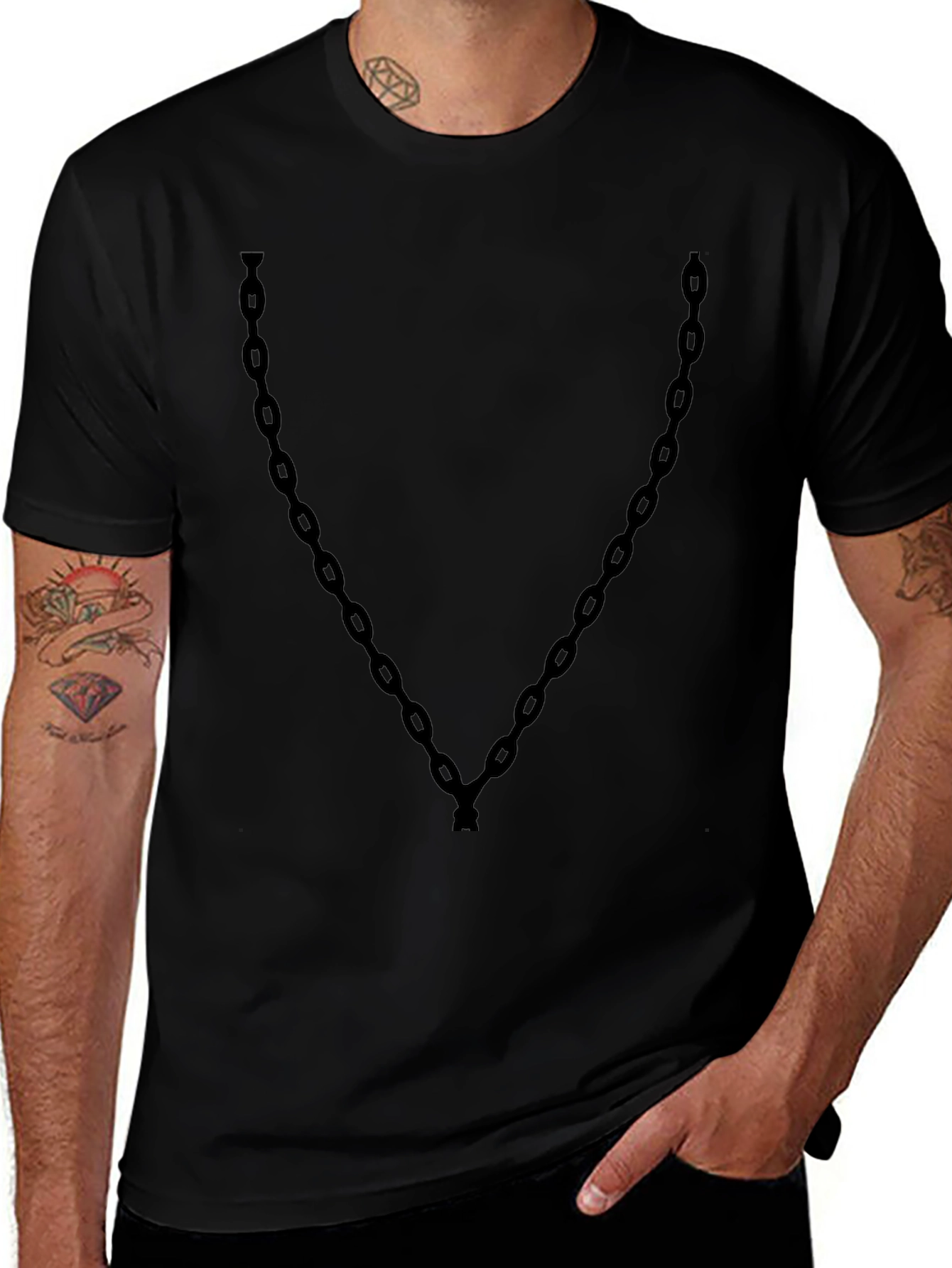 Chain Graphic T-Shirt - Casual Streetwear