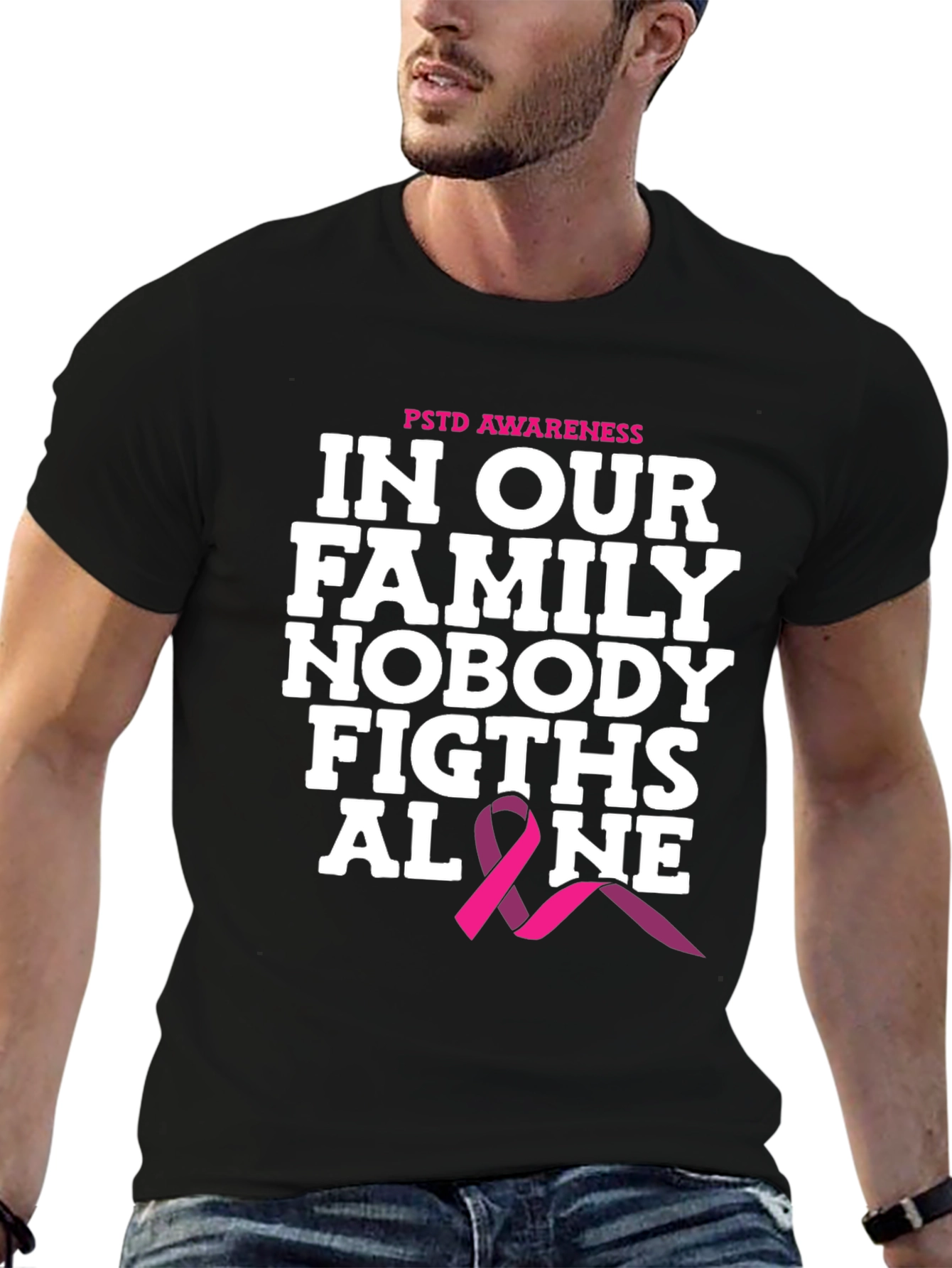 PTSD Awareness T-Shirt - Nobody Fights Alone