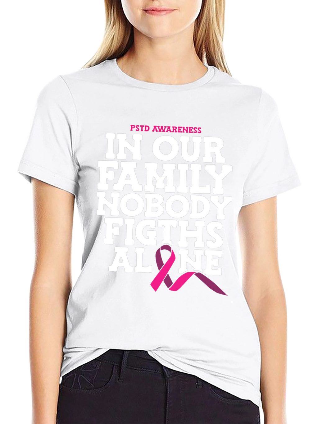 PTSD Awareness T-Shirt - Nobody Fights Alone