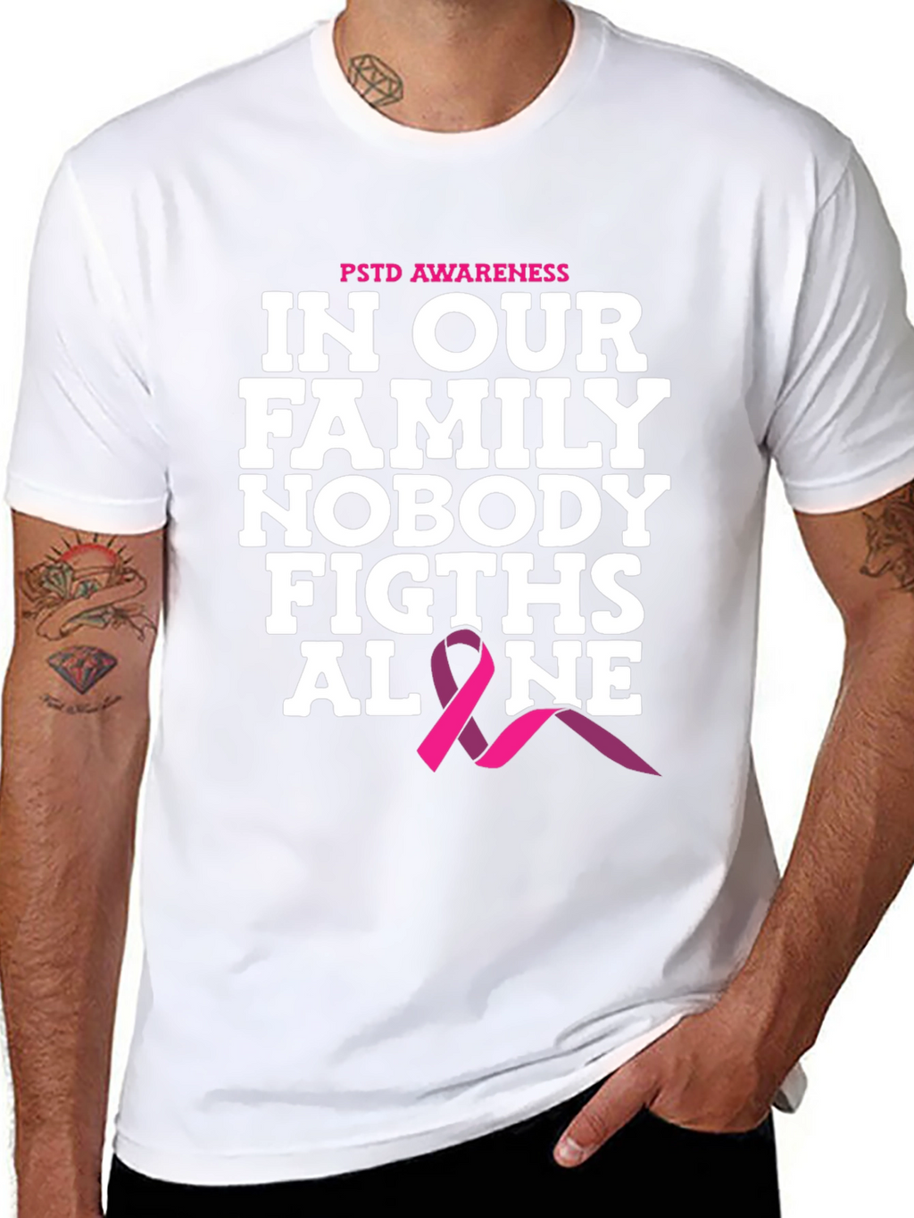 PTSD Awareness T-Shirt - Nobody Fights Alone