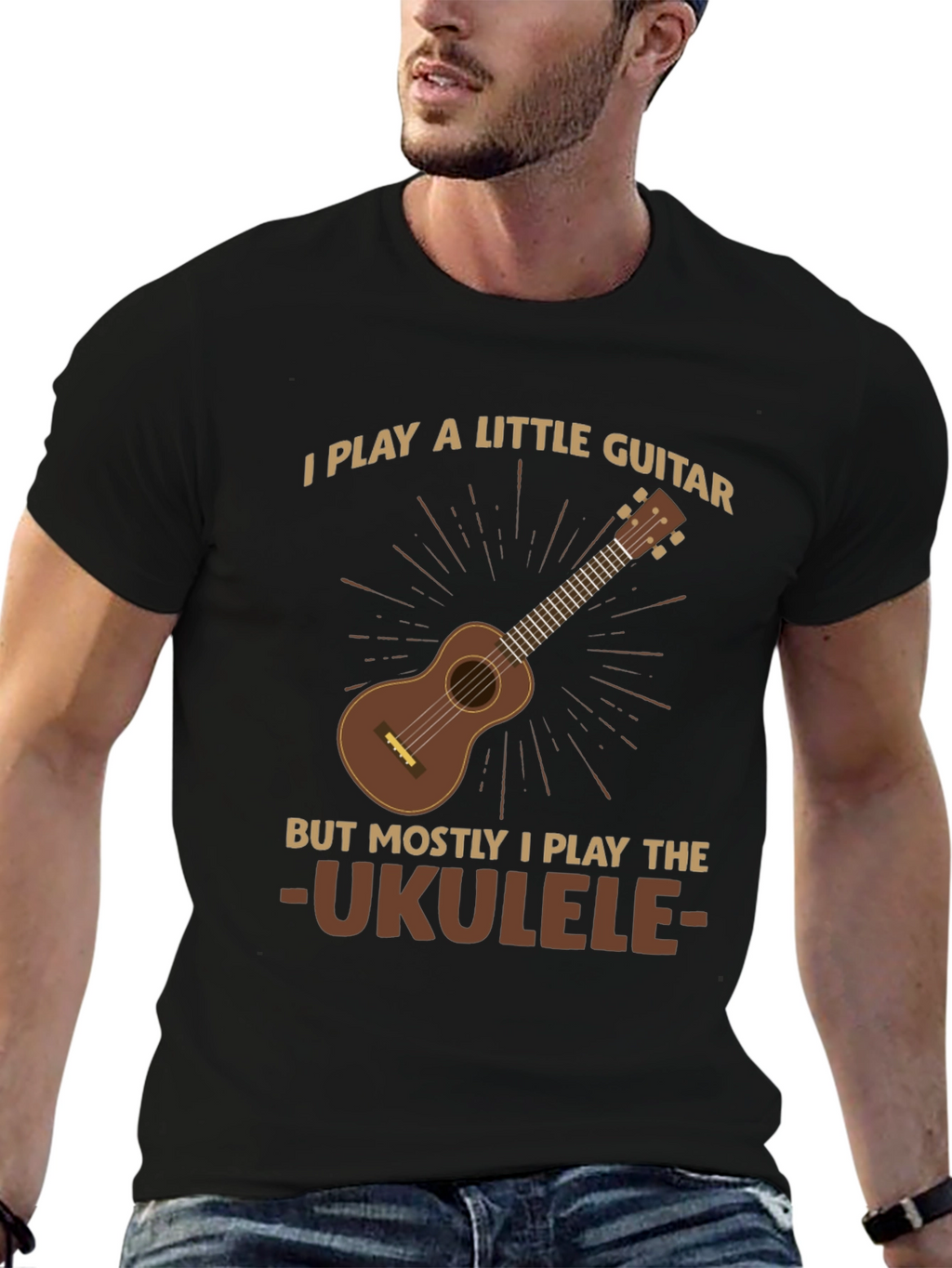 Ukulele Player Graphic T-Shirt