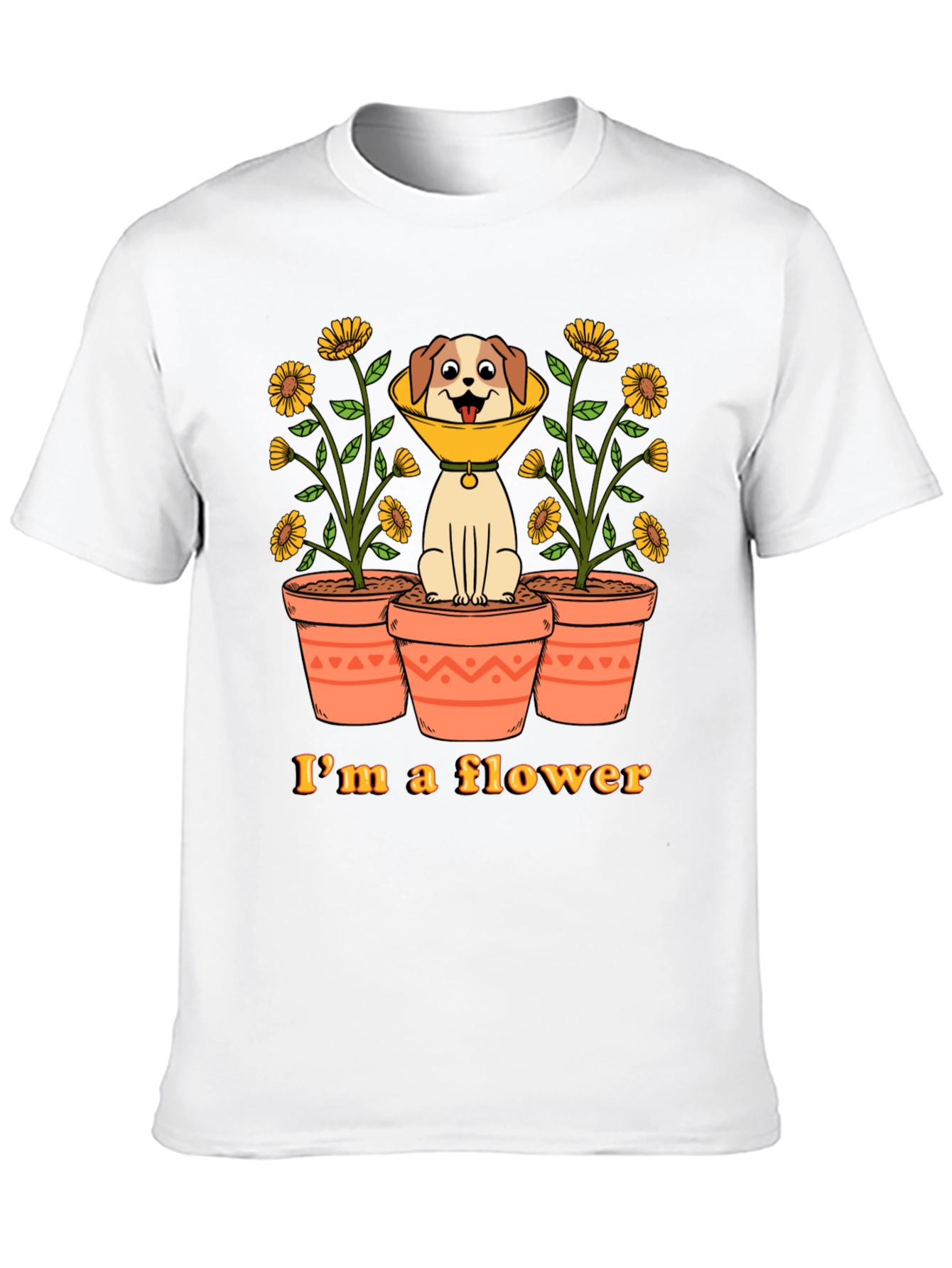 Funny Dog Flower Cone T-Shirt