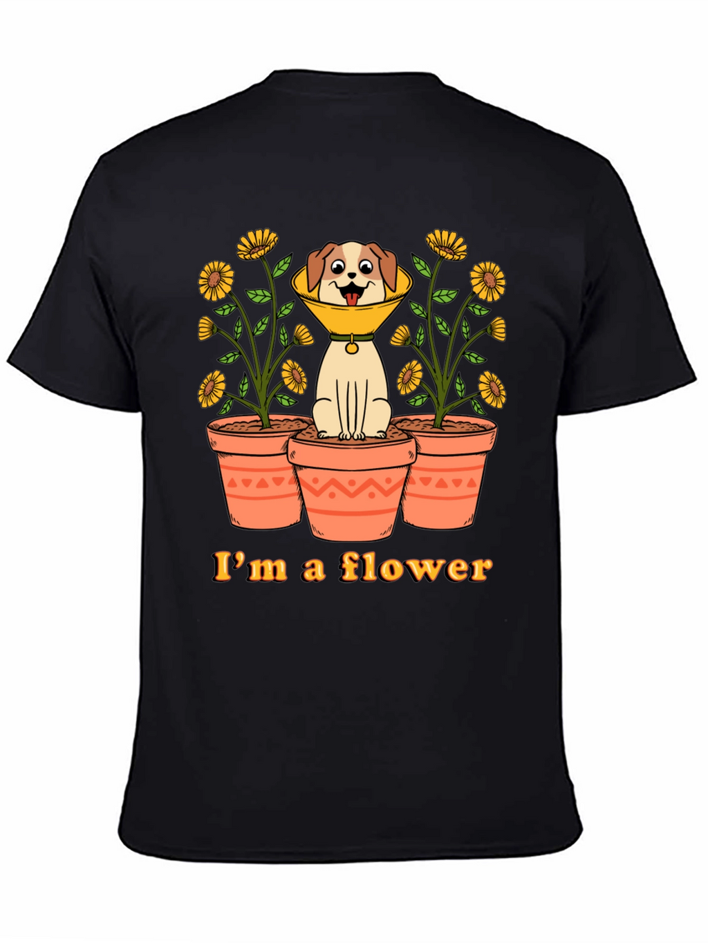 Funny Dog Flower Cone T-Shirt