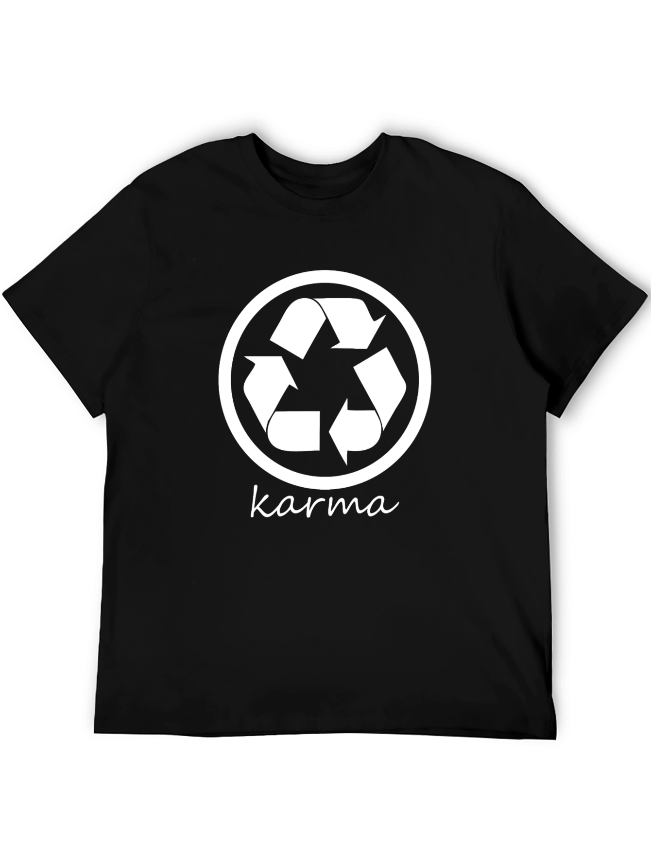 Karma Recycle Symbol Graphic Tee - Black Cotton T-Shirt
