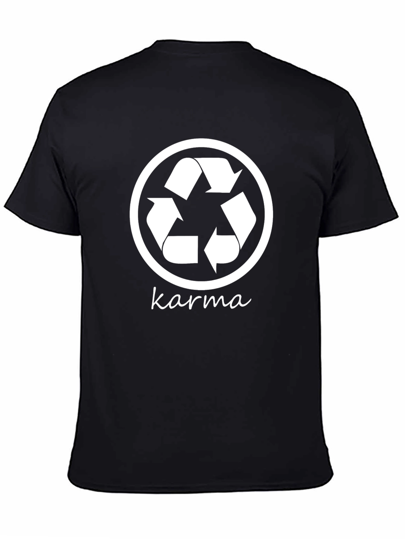 Karma Recycle Symbol Graphic Tee - Black Cotton T-Shirt