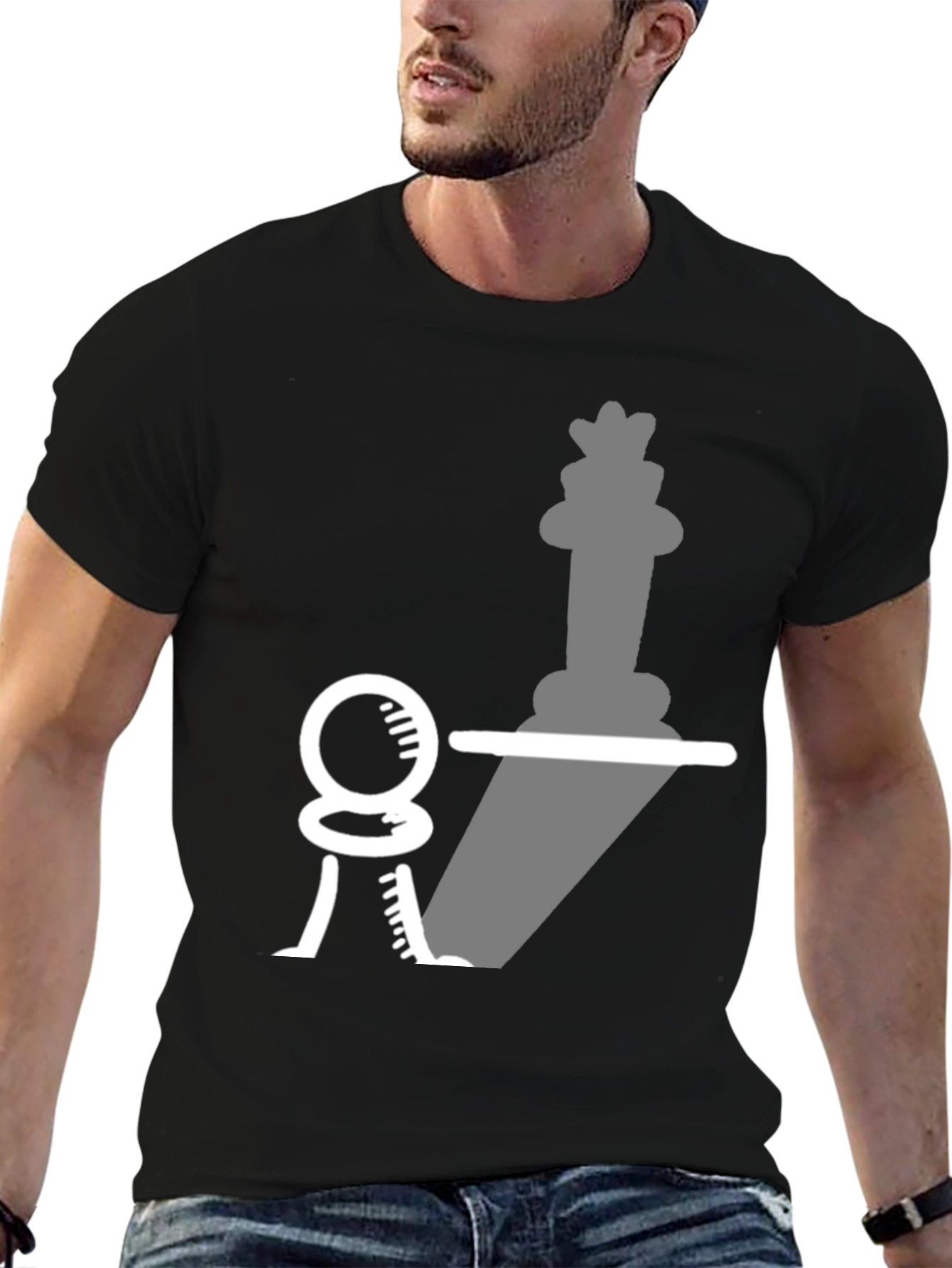 Chess Piece Shadow T-Shirt - Pawn to King