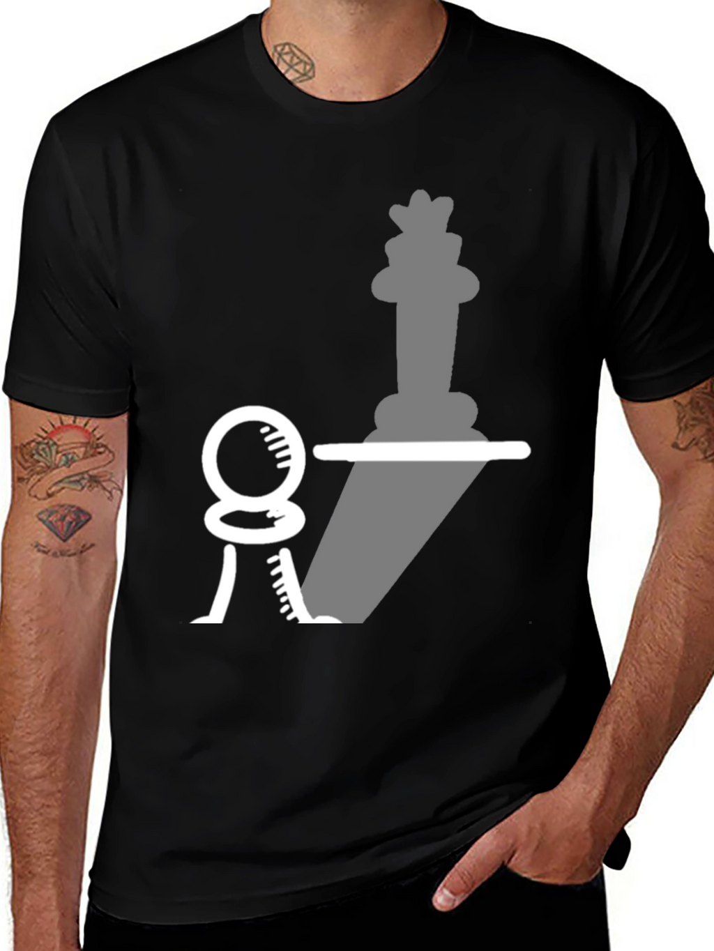 Chess Piece Shadow T-Shirt - Pawn to King