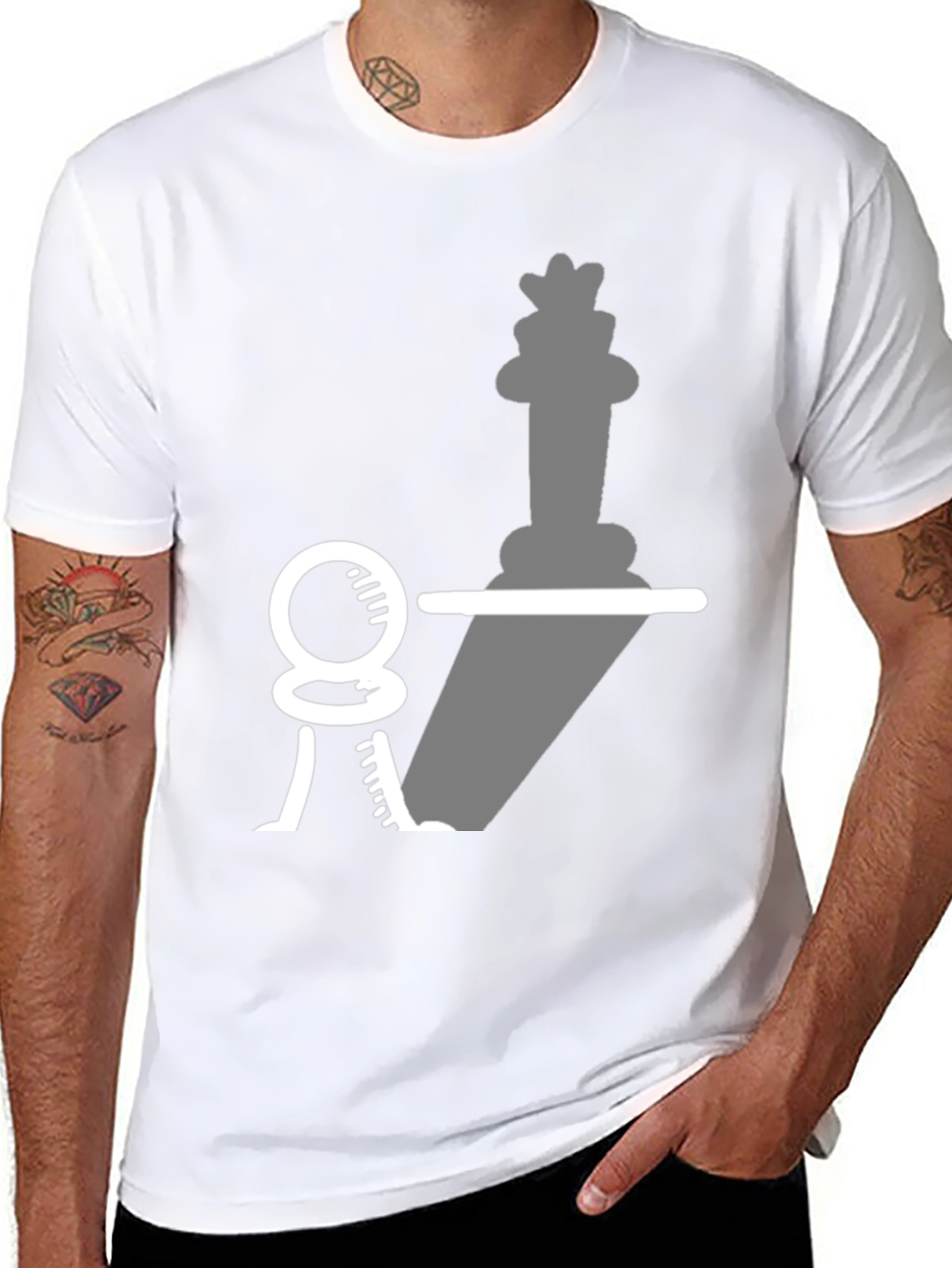 Chess Piece Shadow T-Shirt - Pawn to King