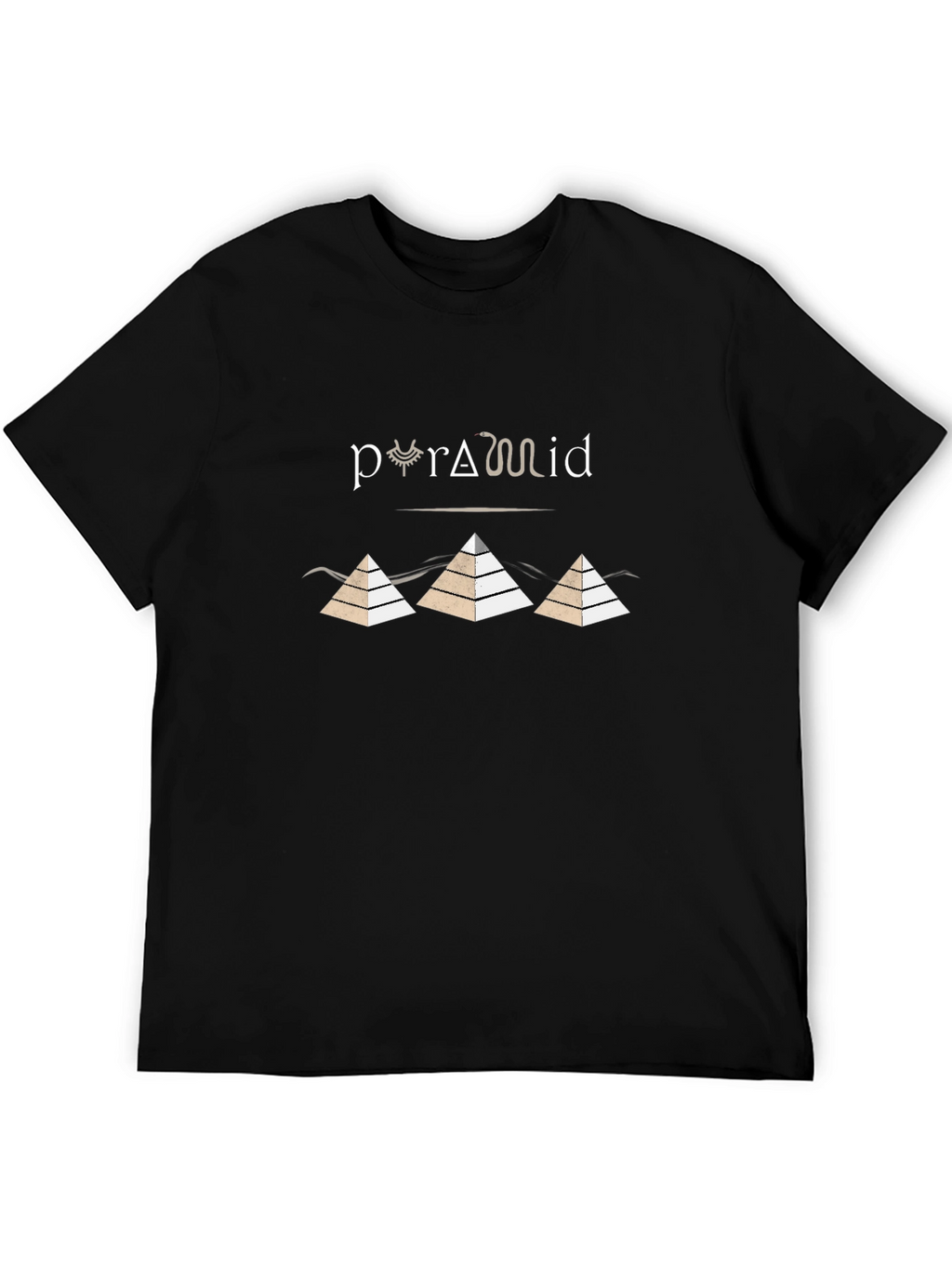 Egyptian Pyramid Design Black T-Shirt