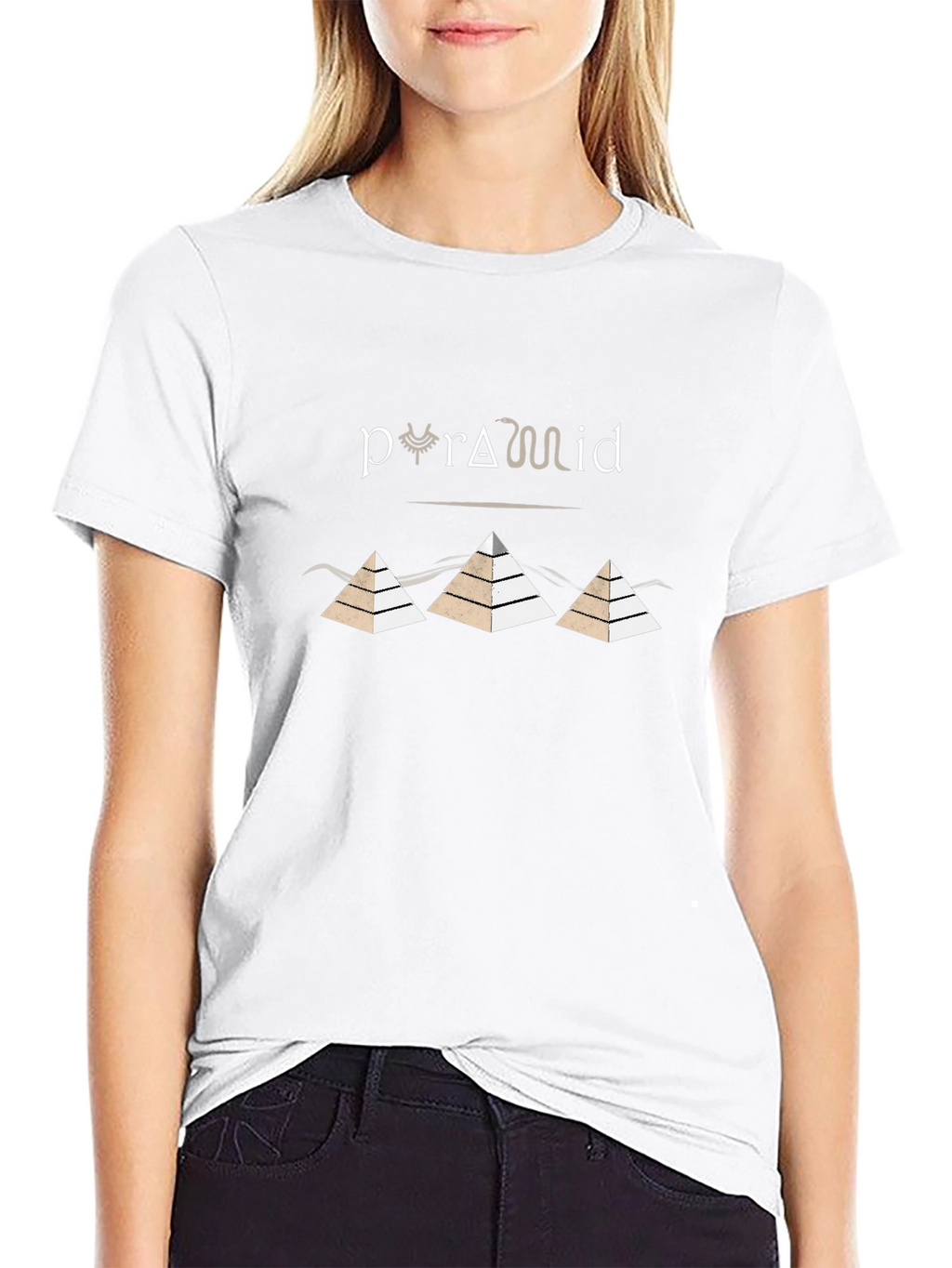 Egyptian Pyramid Design Black T-Shirt