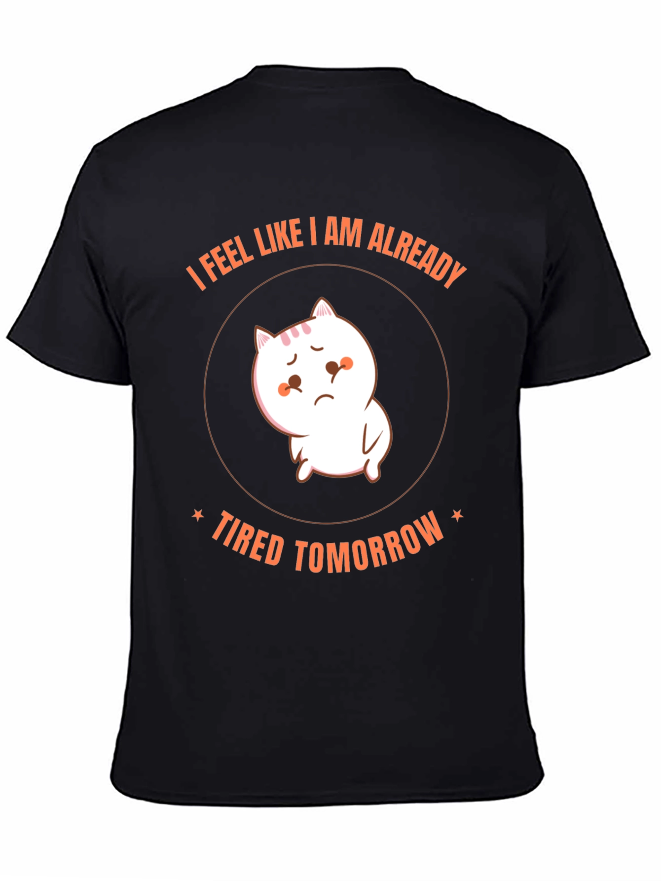 Funny Tired Cat Graphic T-Shirt