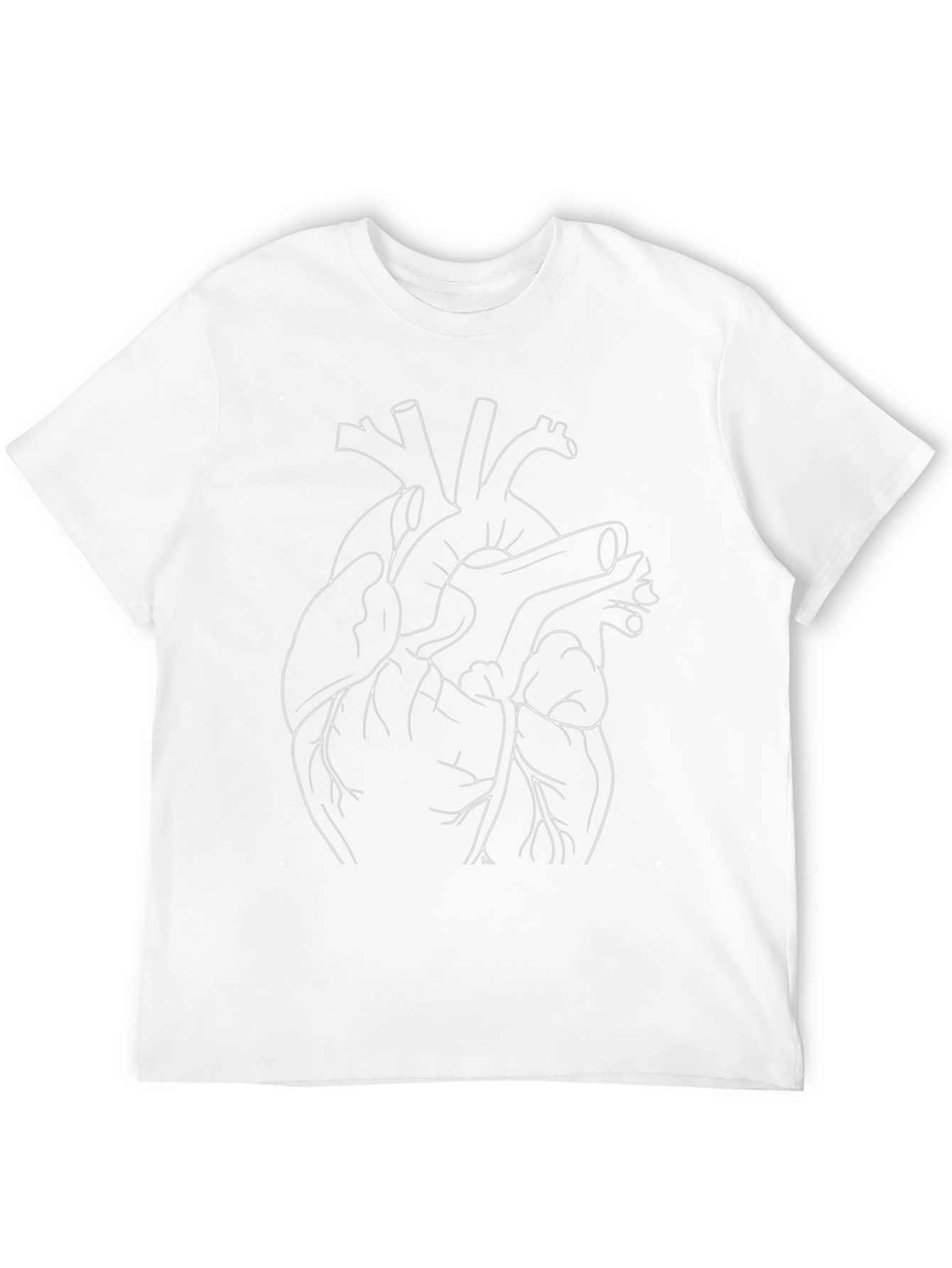 Anatomical Heart Outline Graphic T-Shirt