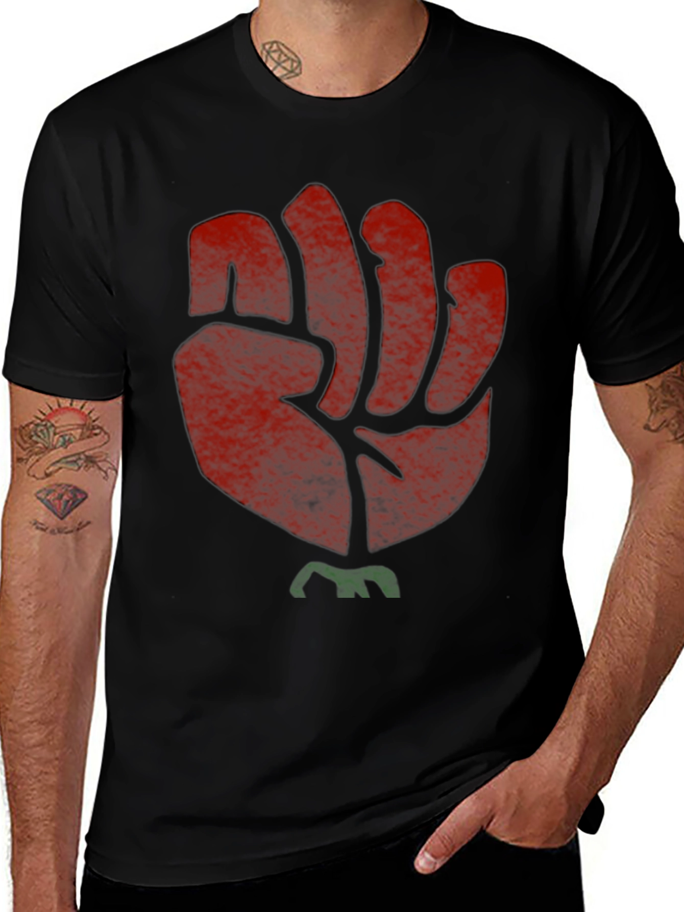 Raised Fist Graphic Tee - Black Activist Shirt