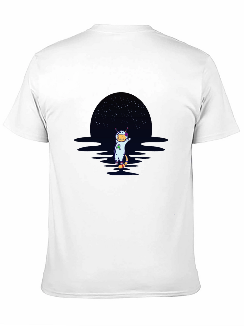 Cat Astronaut Graphic T-Shirt - Black