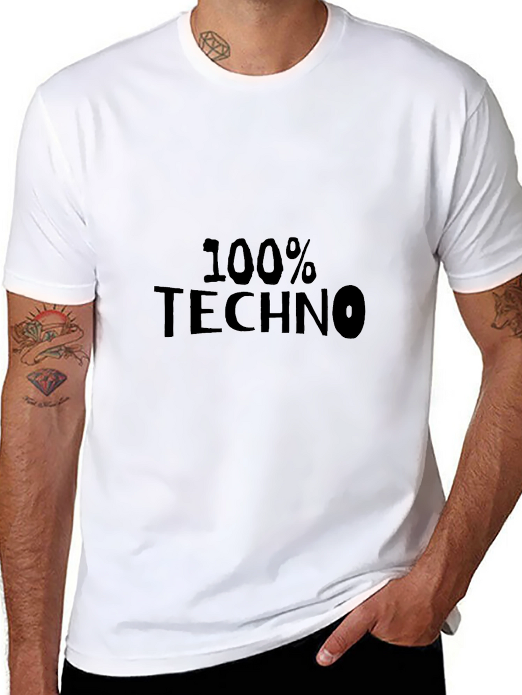 100% Techno Black Graphic Tee