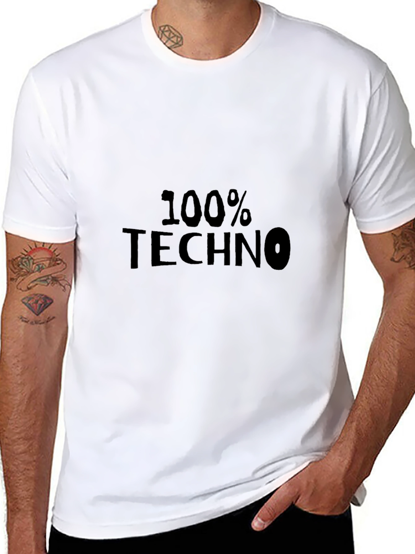 100% Techno Black Graphic Tee
