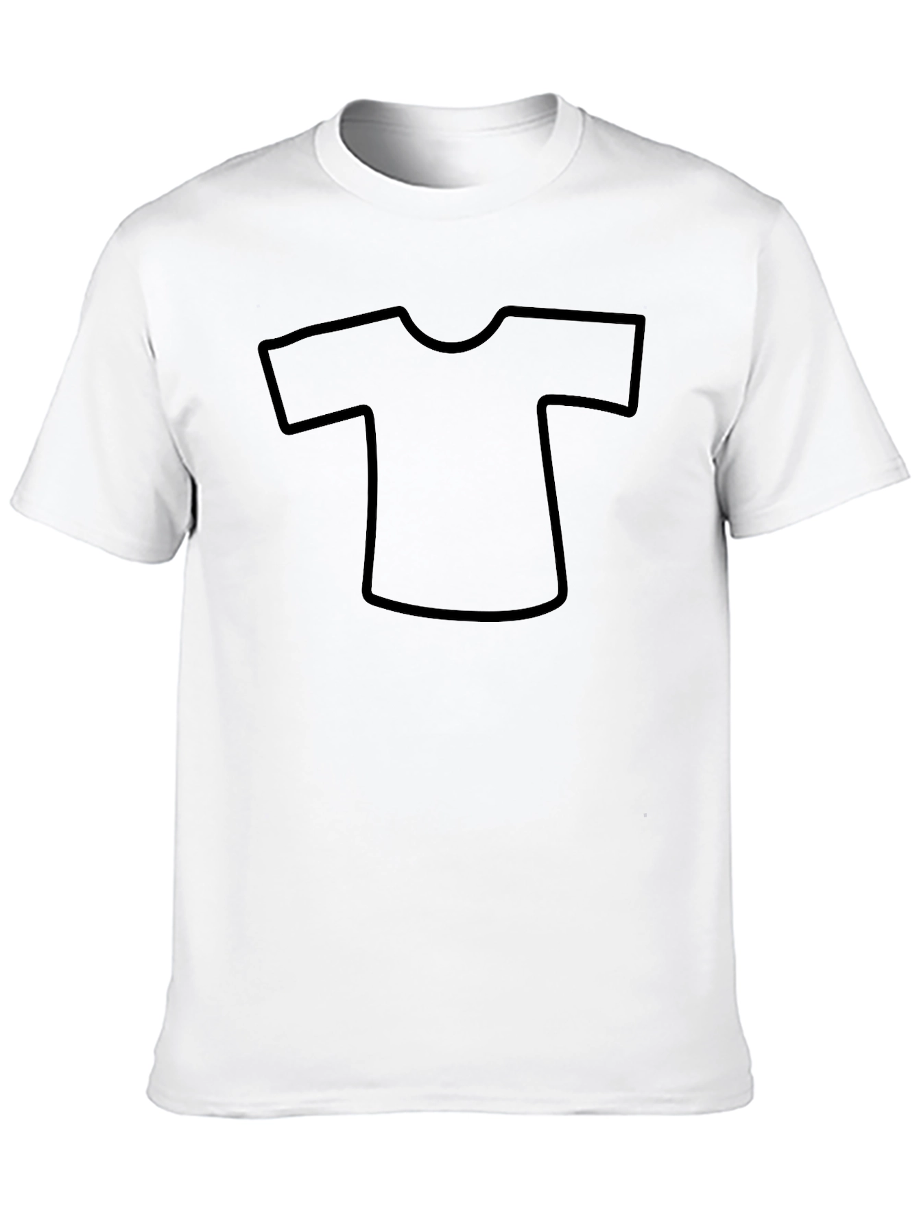 Mens Black T-Shirt with Graphic Outline