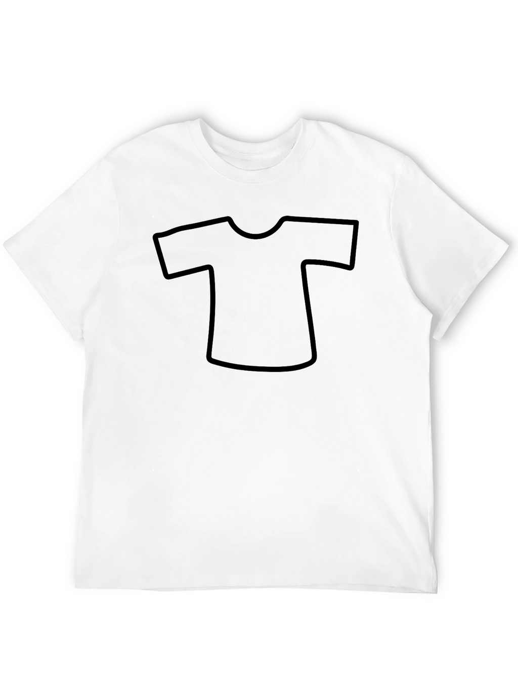 Mens Black T-Shirt with Graphic Outline