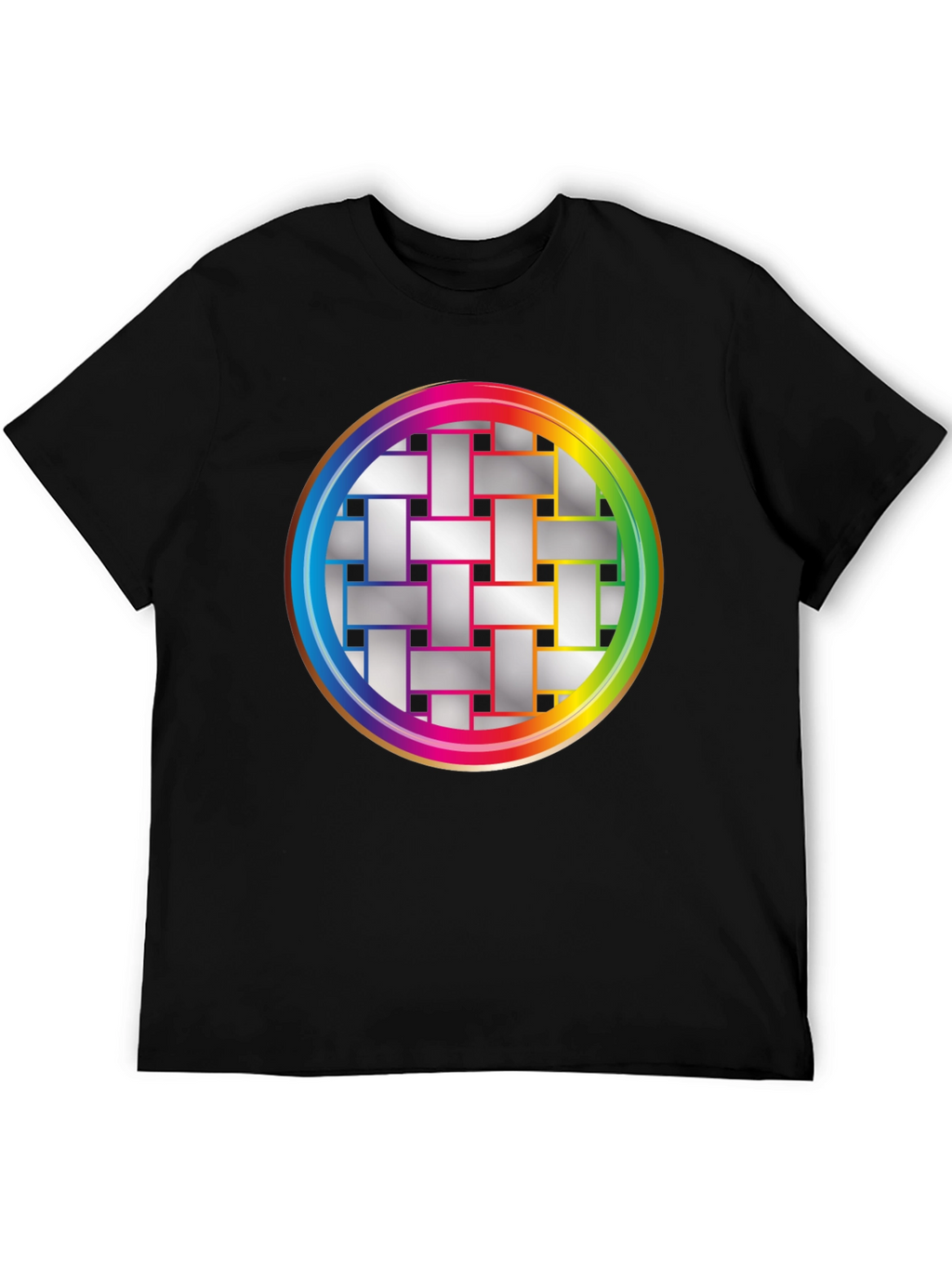 Geometric Woven Pattern Graphic Tee