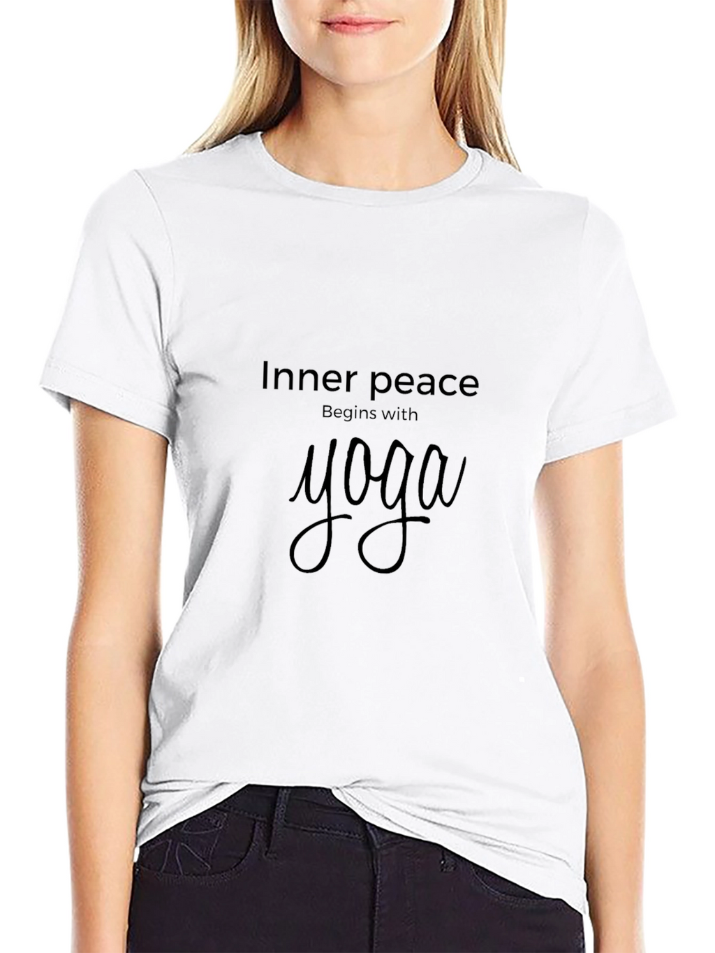 Inner Peace Yoga Black Graphic Tee Shirt