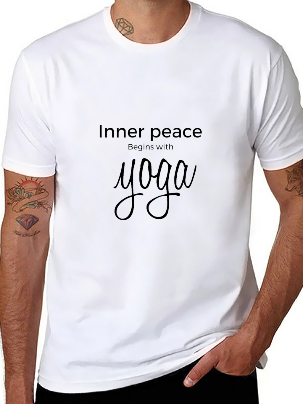 Inner Peace Yoga Black Graphic Tee Shirt