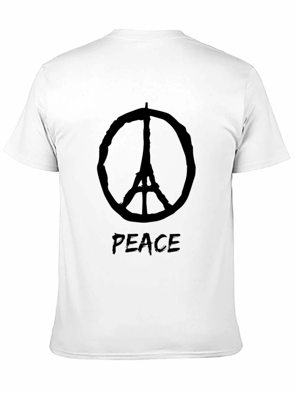 Peace Eiffel Tower Black T-Shirt