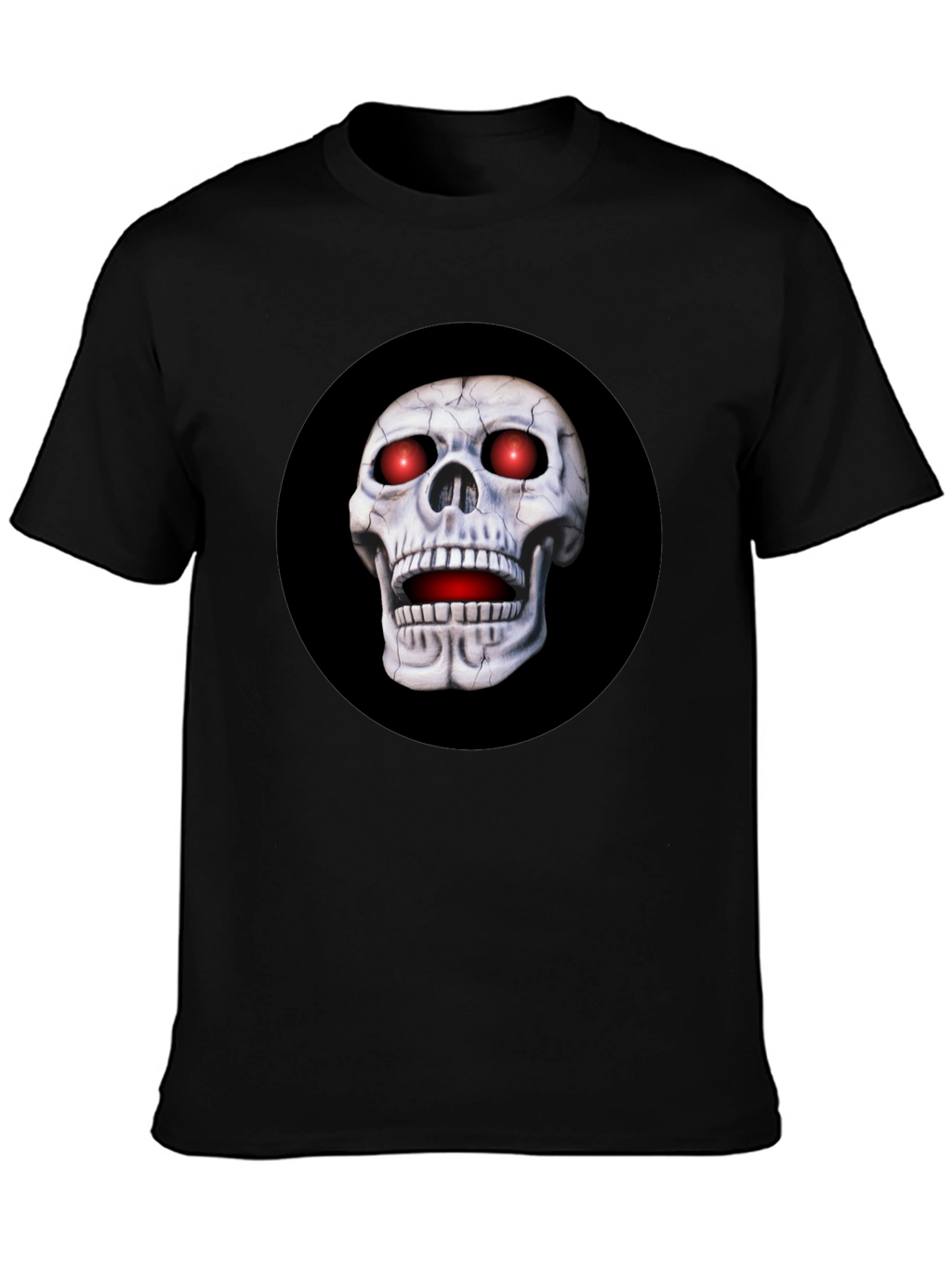 Skull Graphic T-Shirt - Red Eyes Black Tee