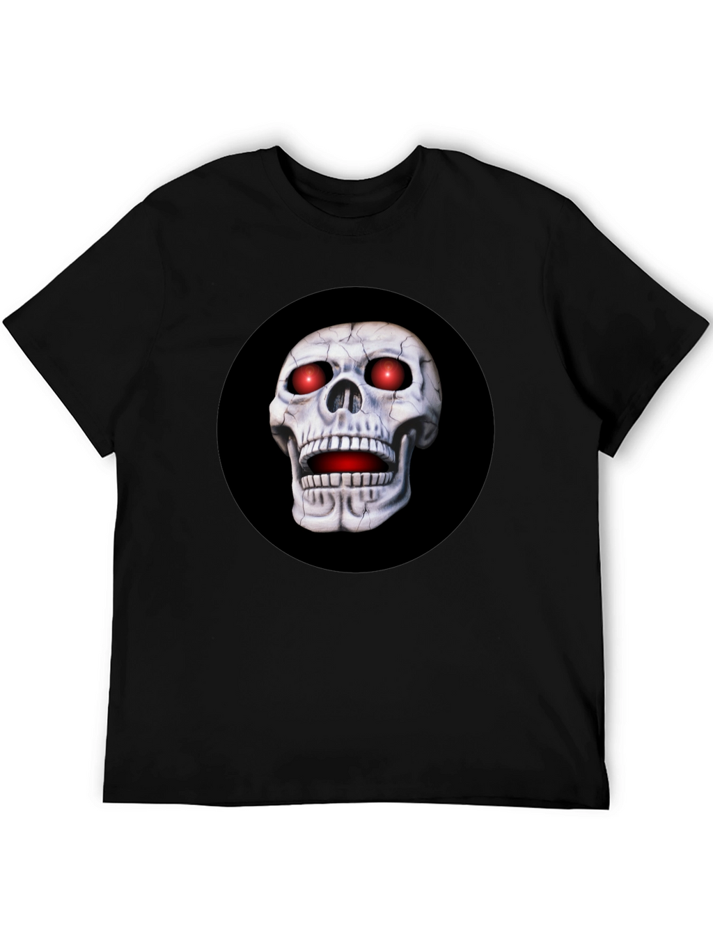 Skull Graphic T-Shirt - Red Eyes Black Tee