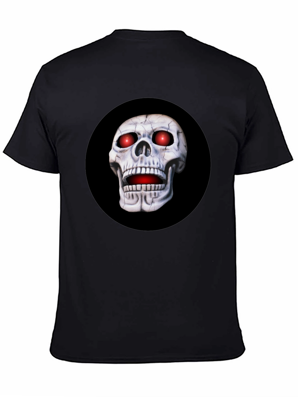 Skull Graphic T-Shirt - Red Eyes Black Tee