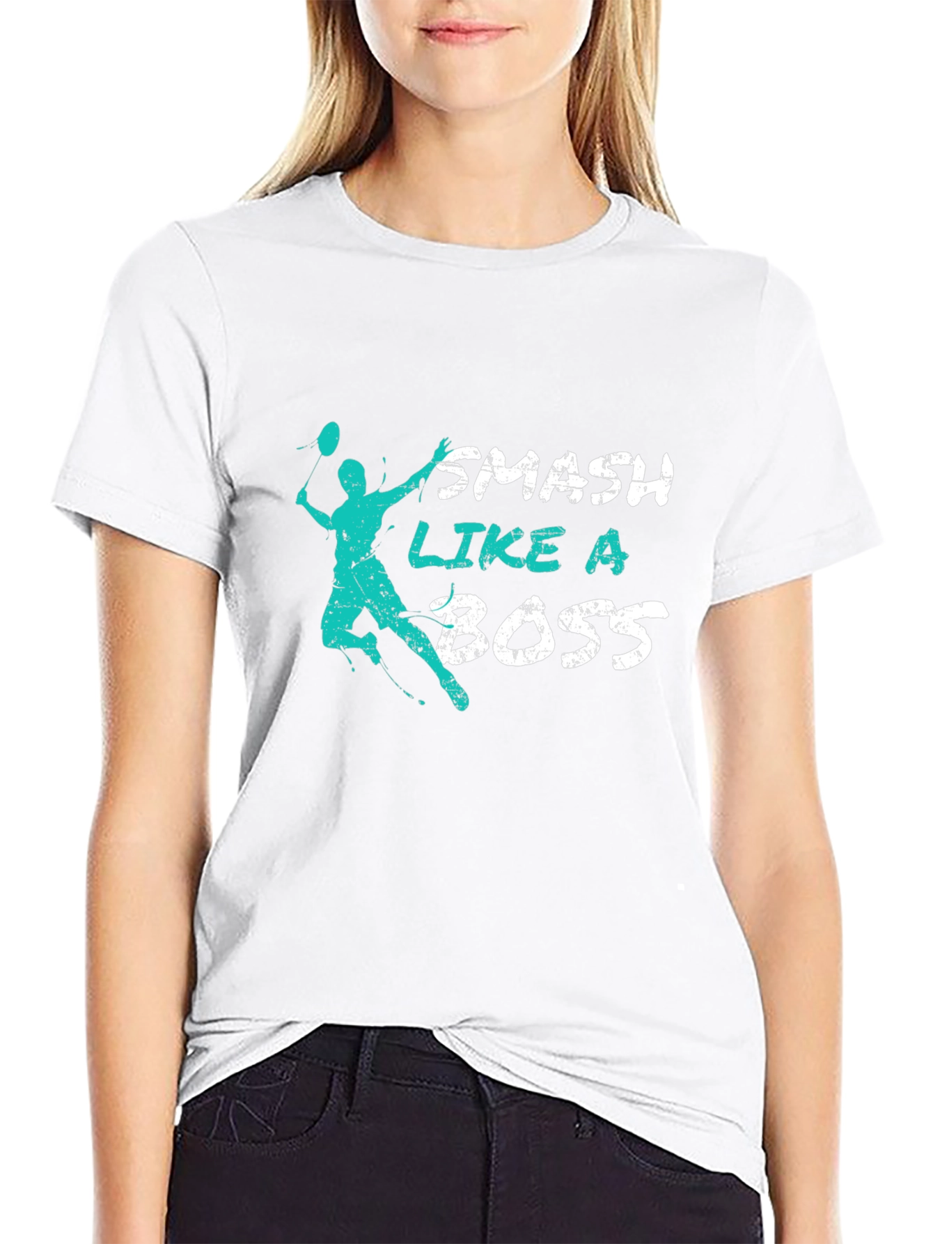 Smash Like a Boss Graphic Tee - Badminton Fan Shirt