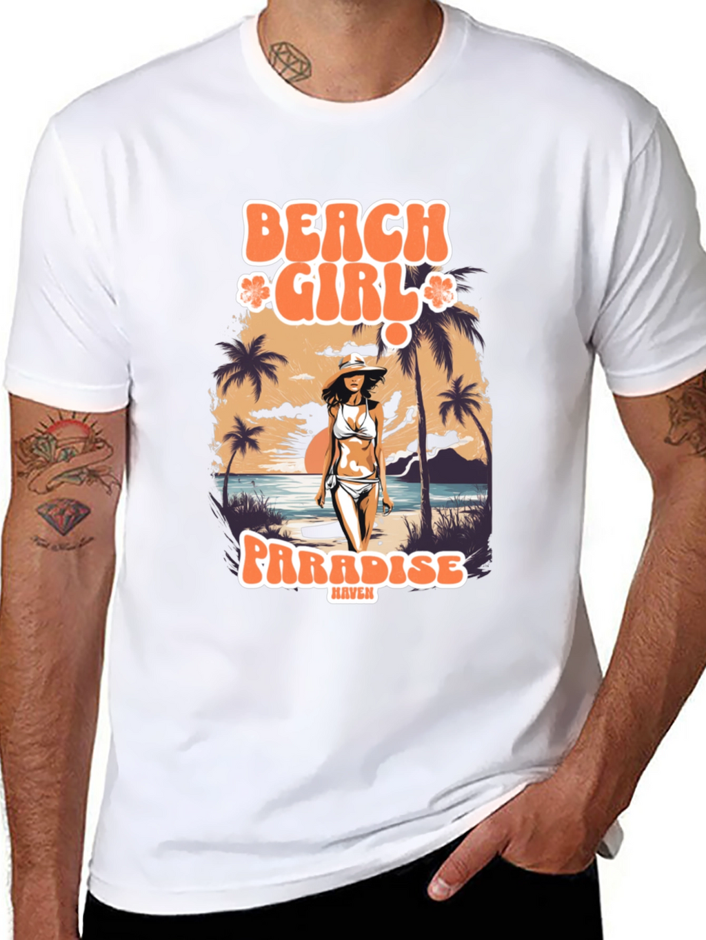 Beach Girl Paradise Graphic T-Shirt