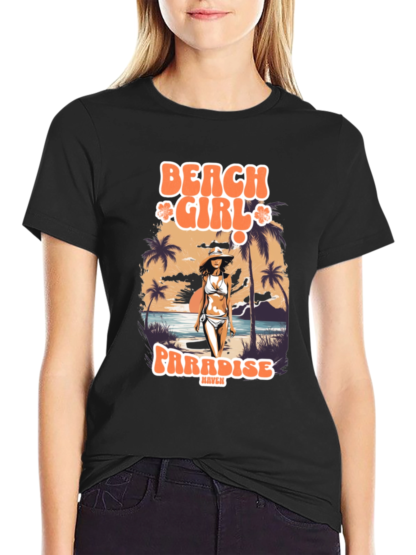 Beach Girl Paradise Graphic T-Shirt
