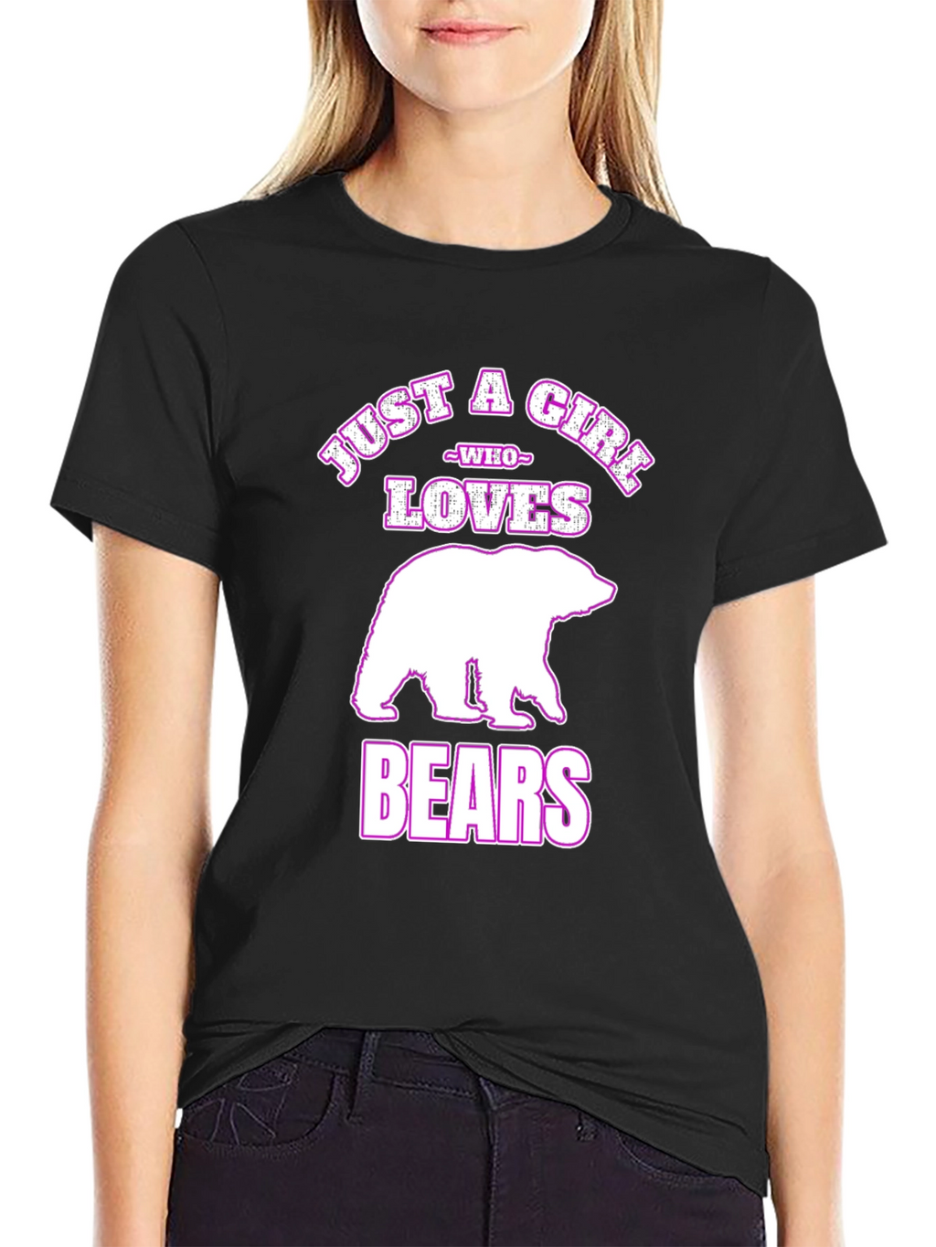 Just A Girl Who Loves Bears Black T-Shirt