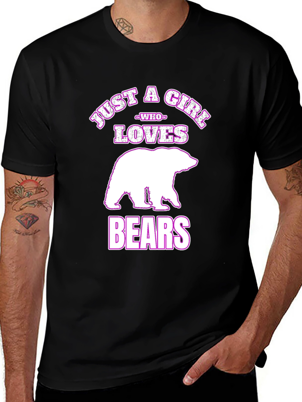 Just A Girl Who Loves Bears Black T-Shirt