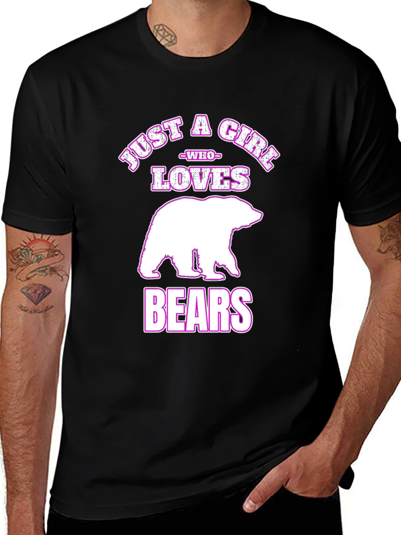 Just A Girl Who Loves Bears Black T-Shirt