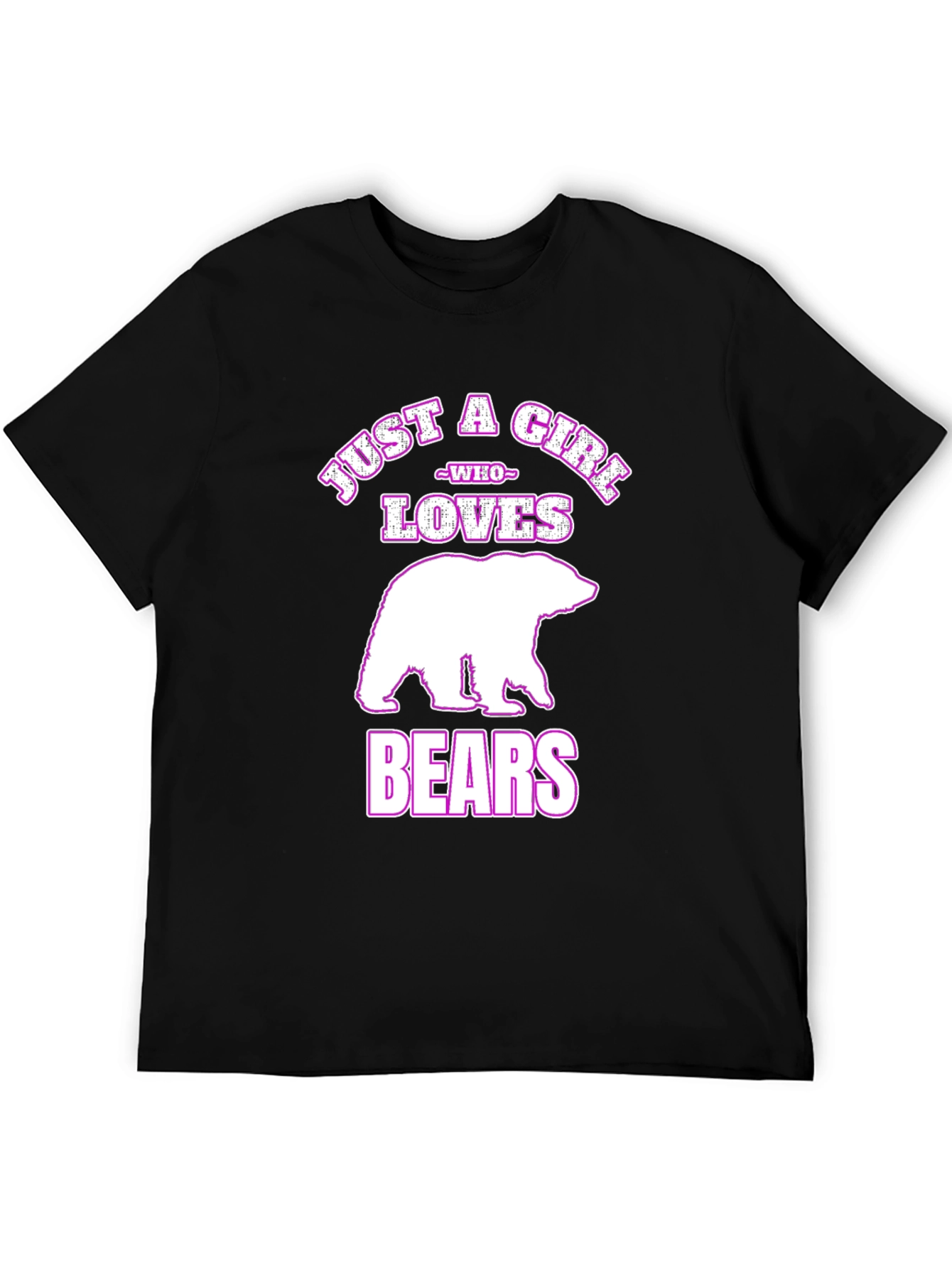 Just A Girl Who Loves Bears Black T-Shirt
